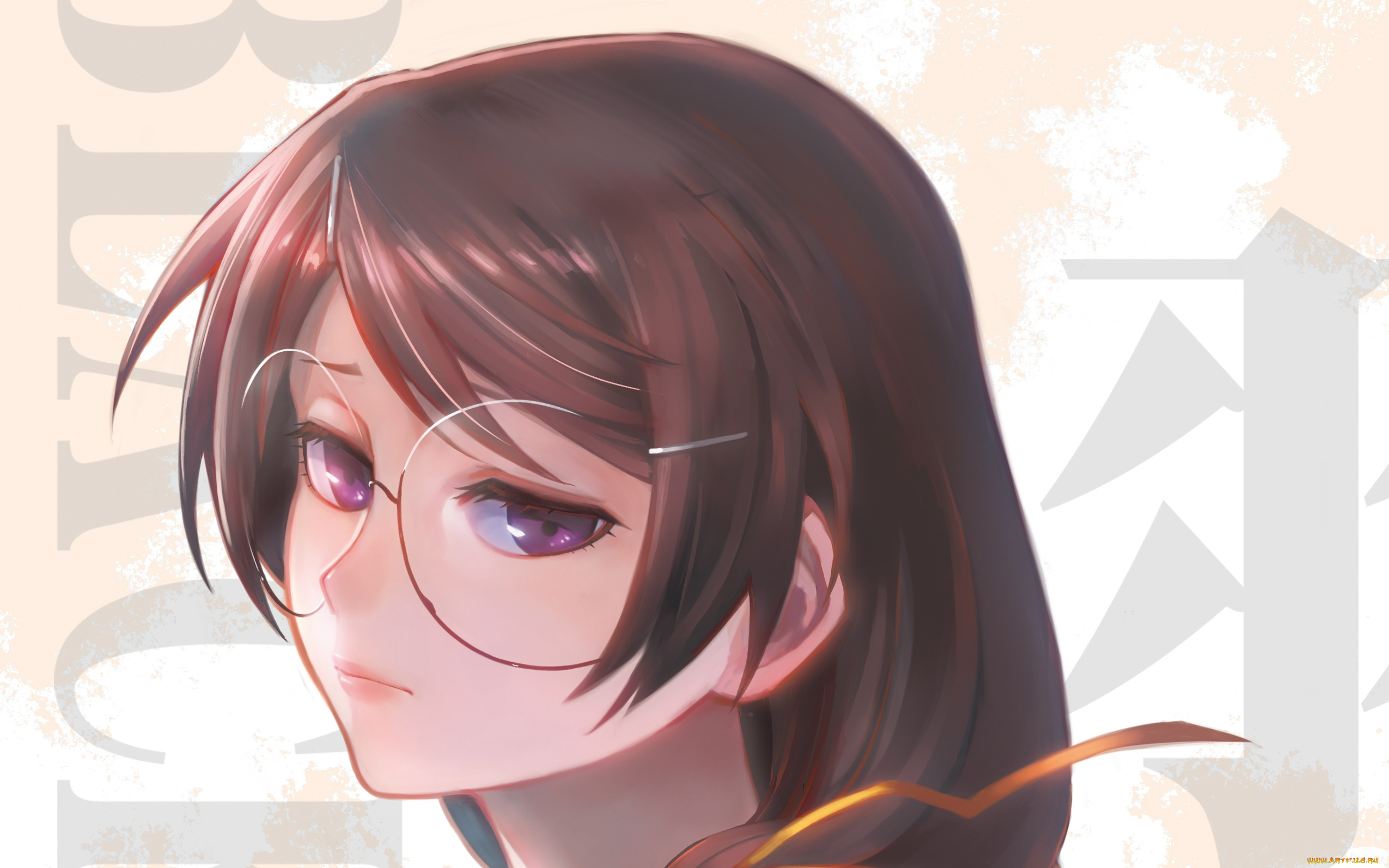 аниме, bakemonogatari, фон, взгляд, девушка