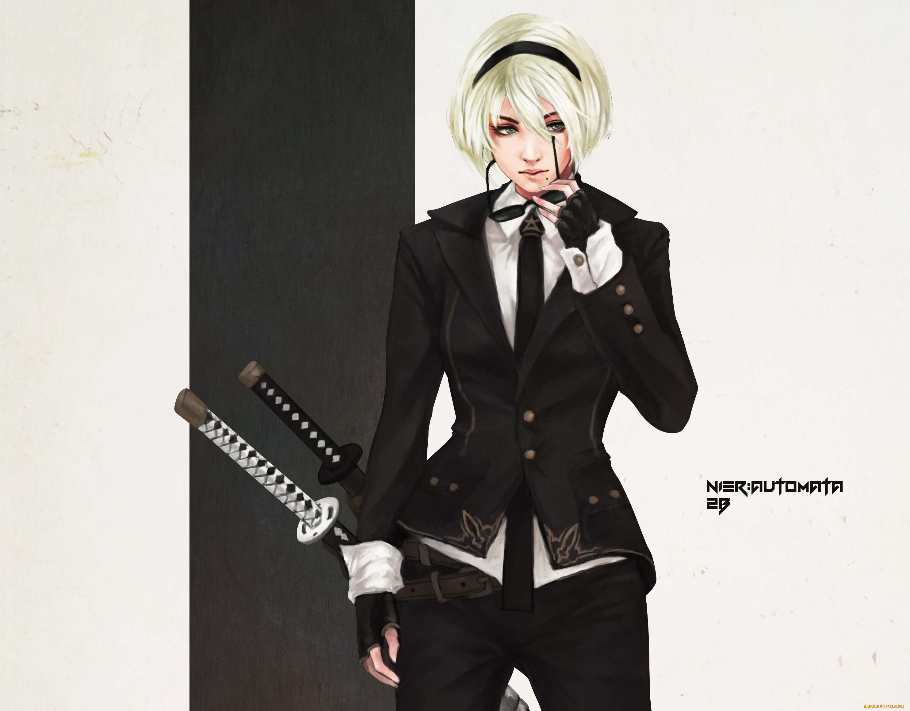 видео, игры, nier, , automata, костюм, меч, девушка