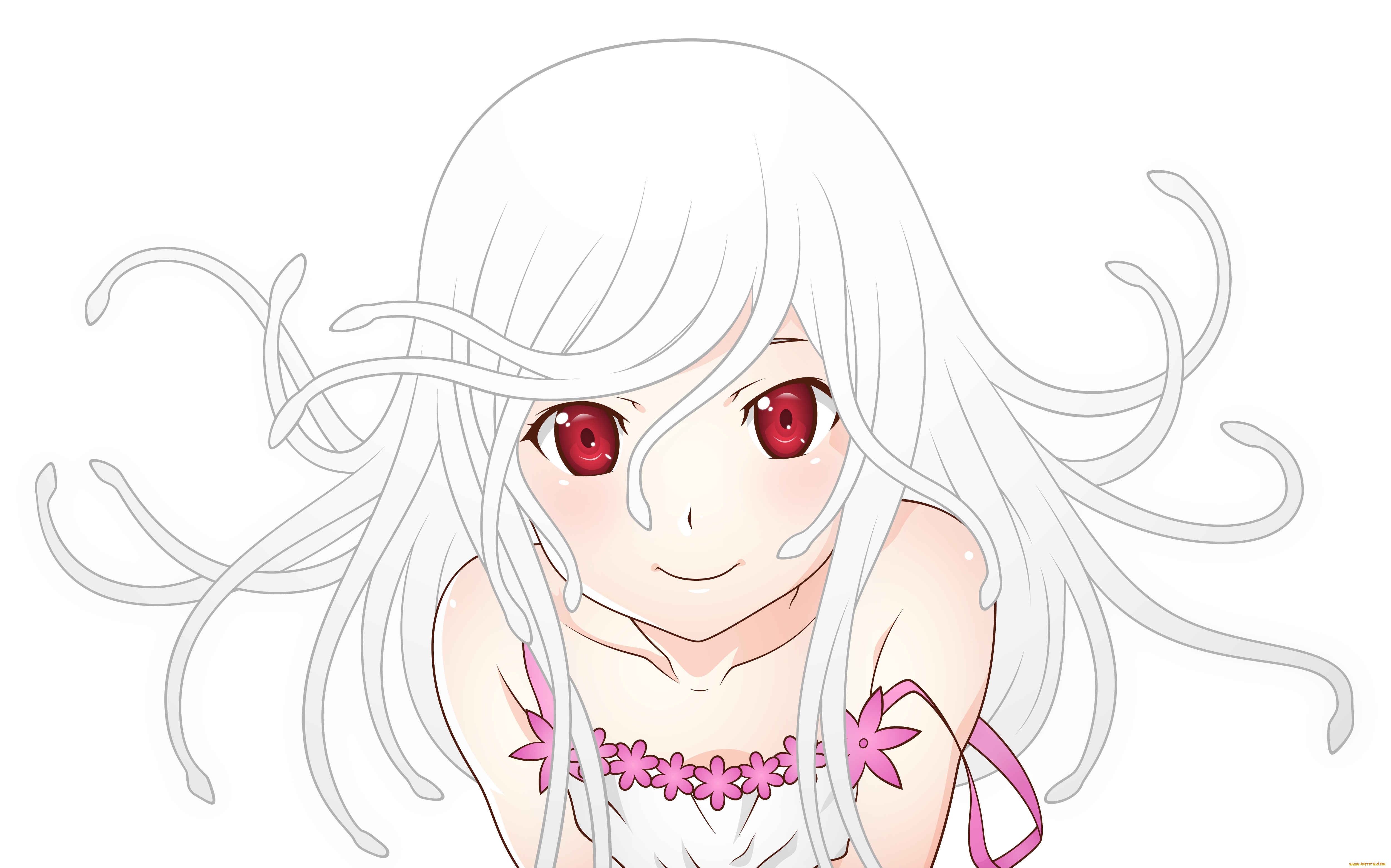 аниме, bakemonogatari, девушка, фон, взгляд