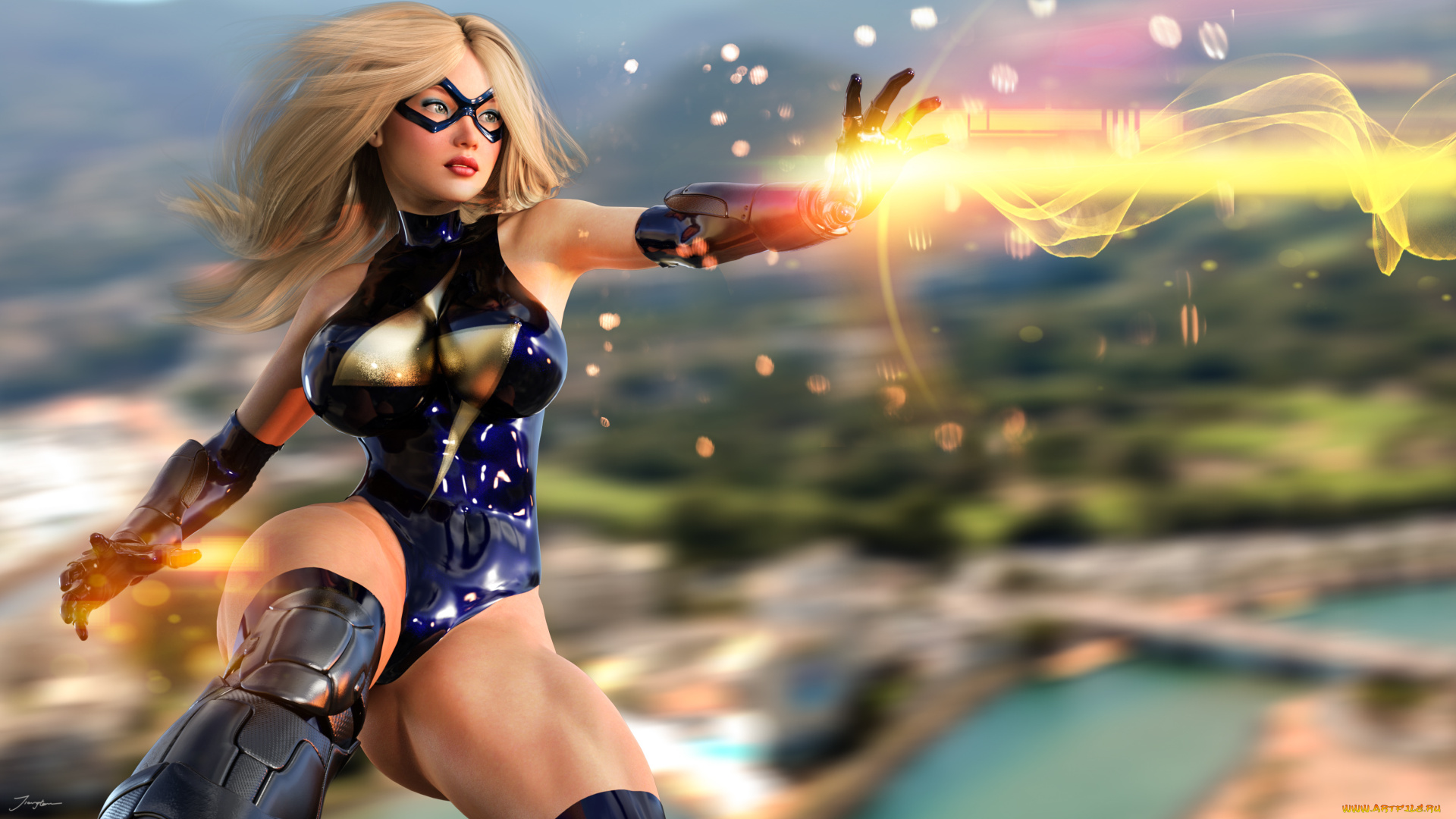 3д, графика, фантазия, , fantasy, фон, девушка, взгляд