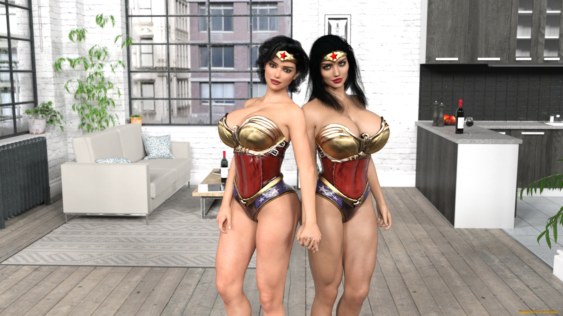 3д, графика, фантазия, , fantasy, взгляд, фон, девушки