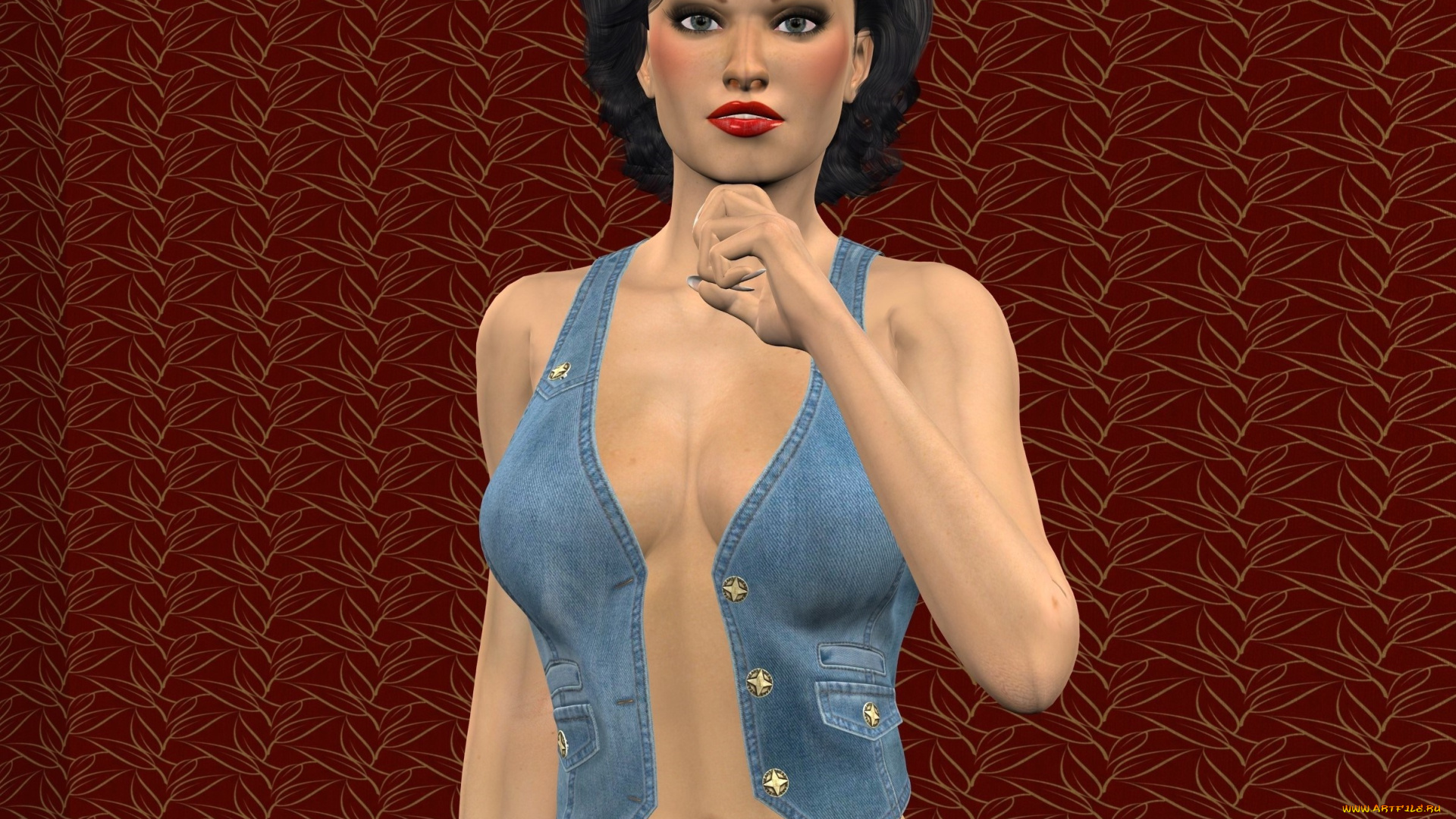 3д, графика, люди, , people, девушка, взгляд, фон