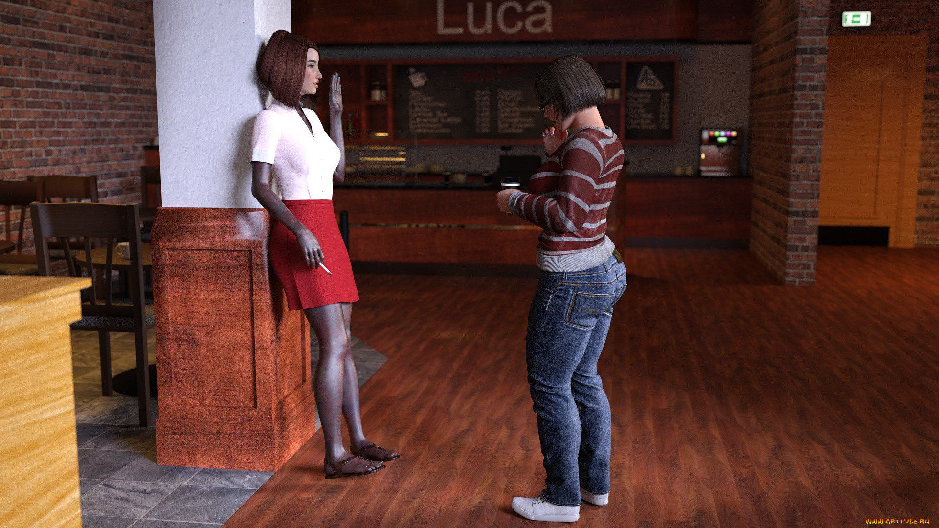 3д, графика, люди, , people, фон, взгляд, девушки