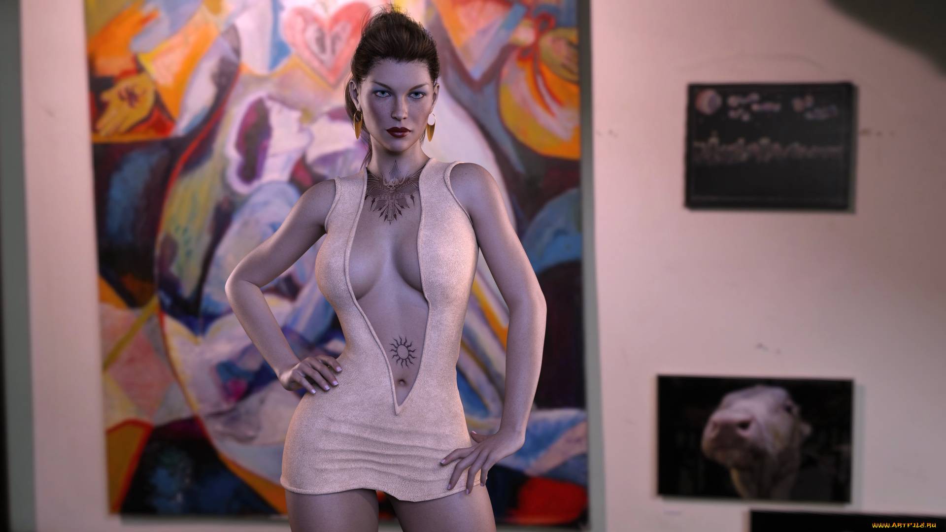 3д, графика, люди, , people, фон, взгляд, девушка