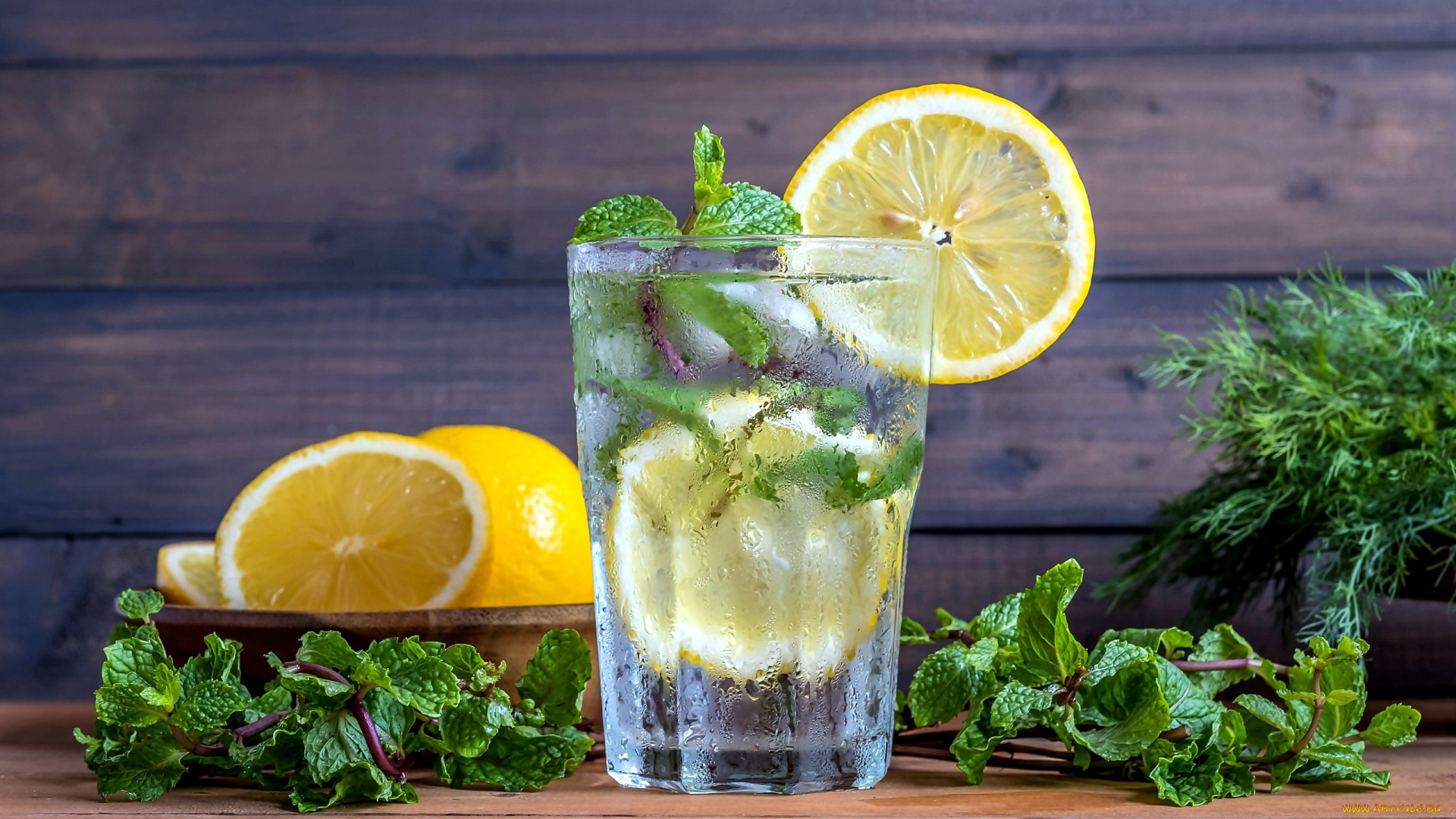 еда, напитки, напиток, укроп, мята, лимон