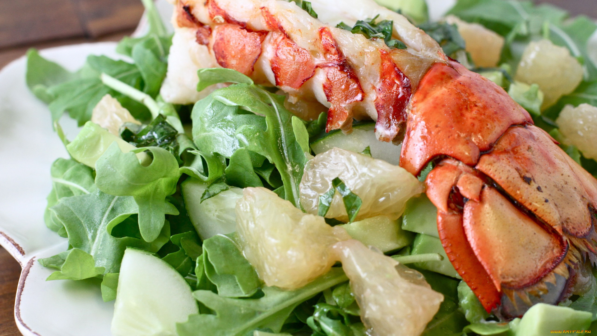 еда, рыбные, блюда, , с, морепродуктами, лобстер