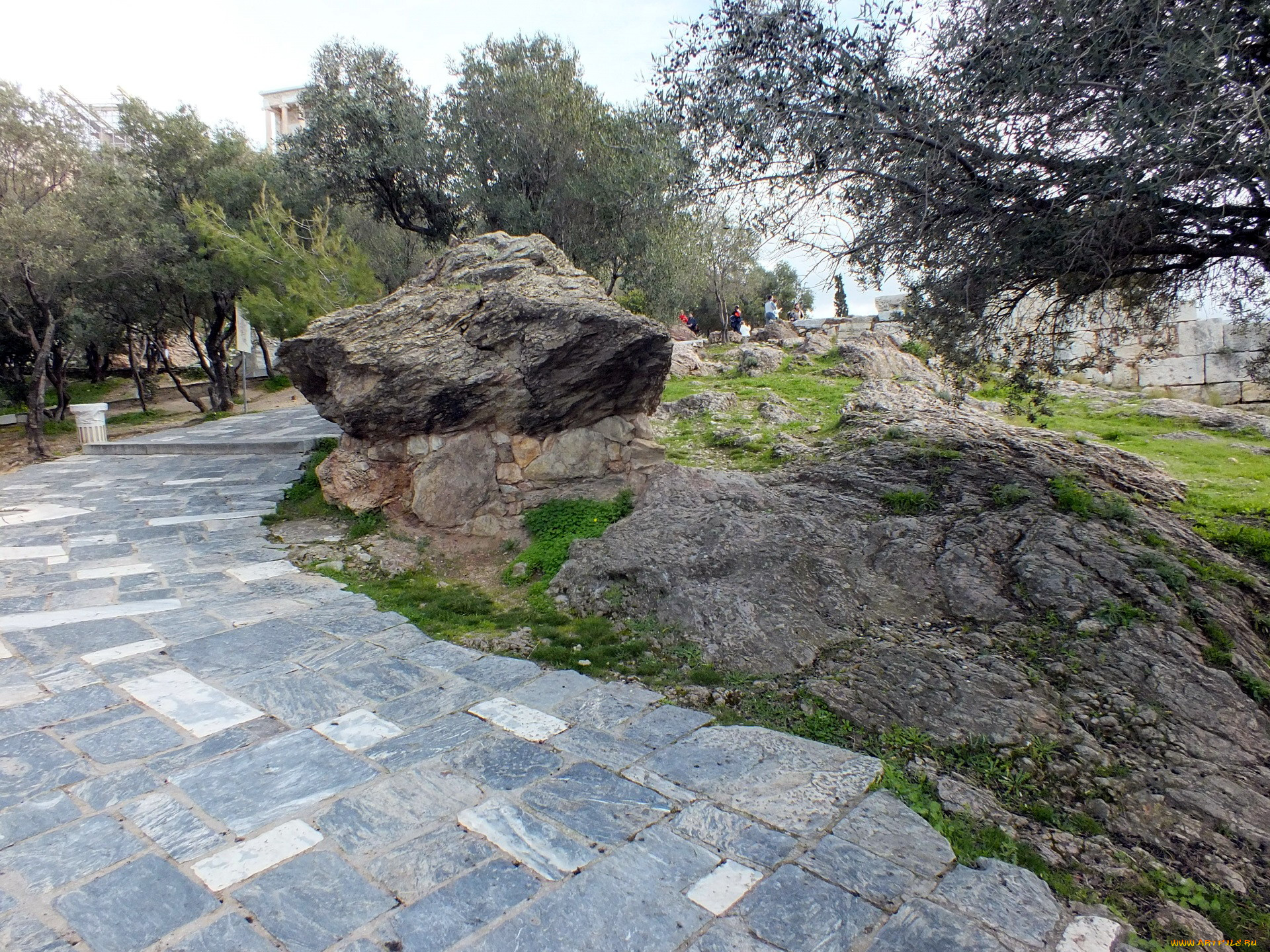 природа, парк, камень, аллея