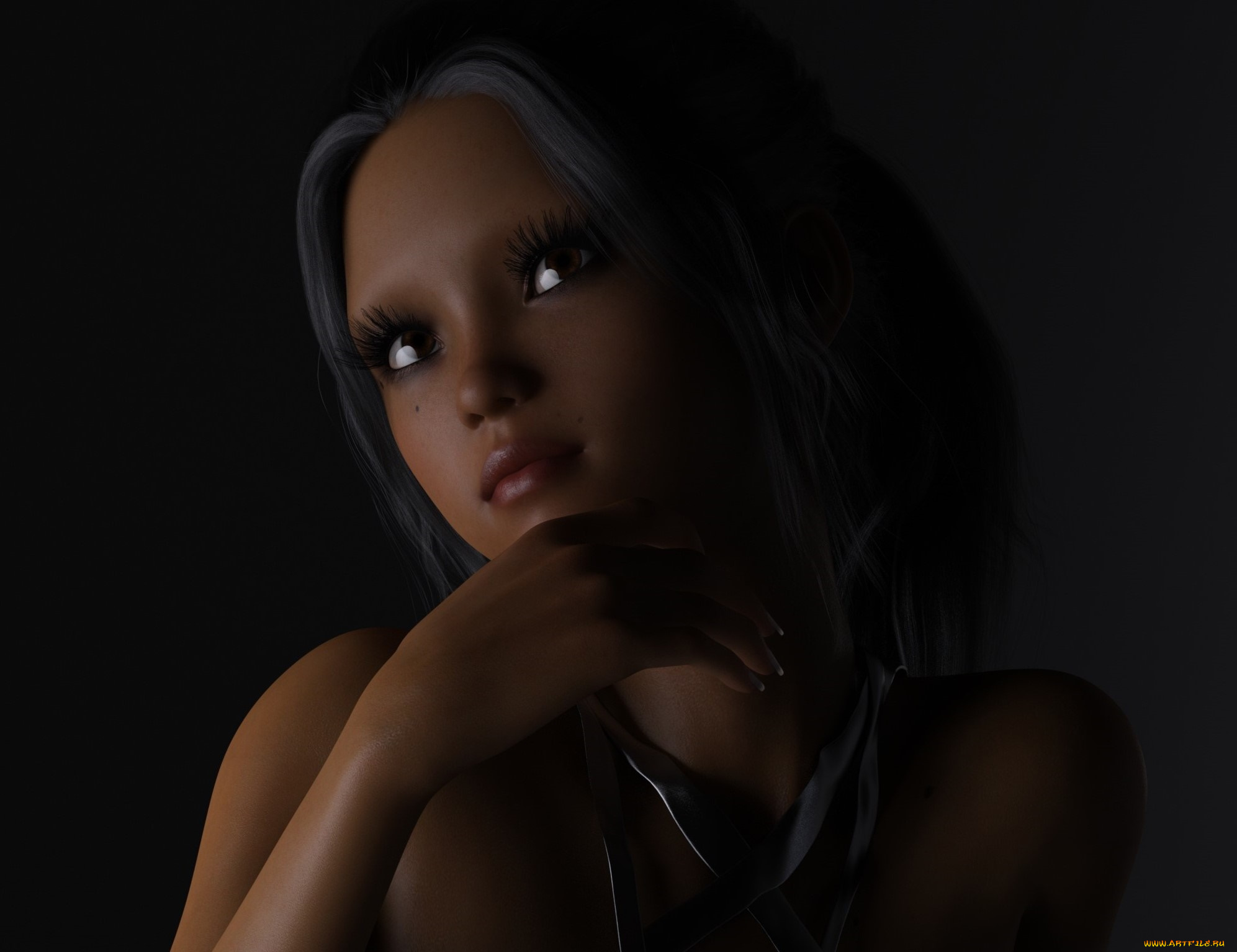 3д, графика, портрет, , portraits, взгляд, фон, девушка