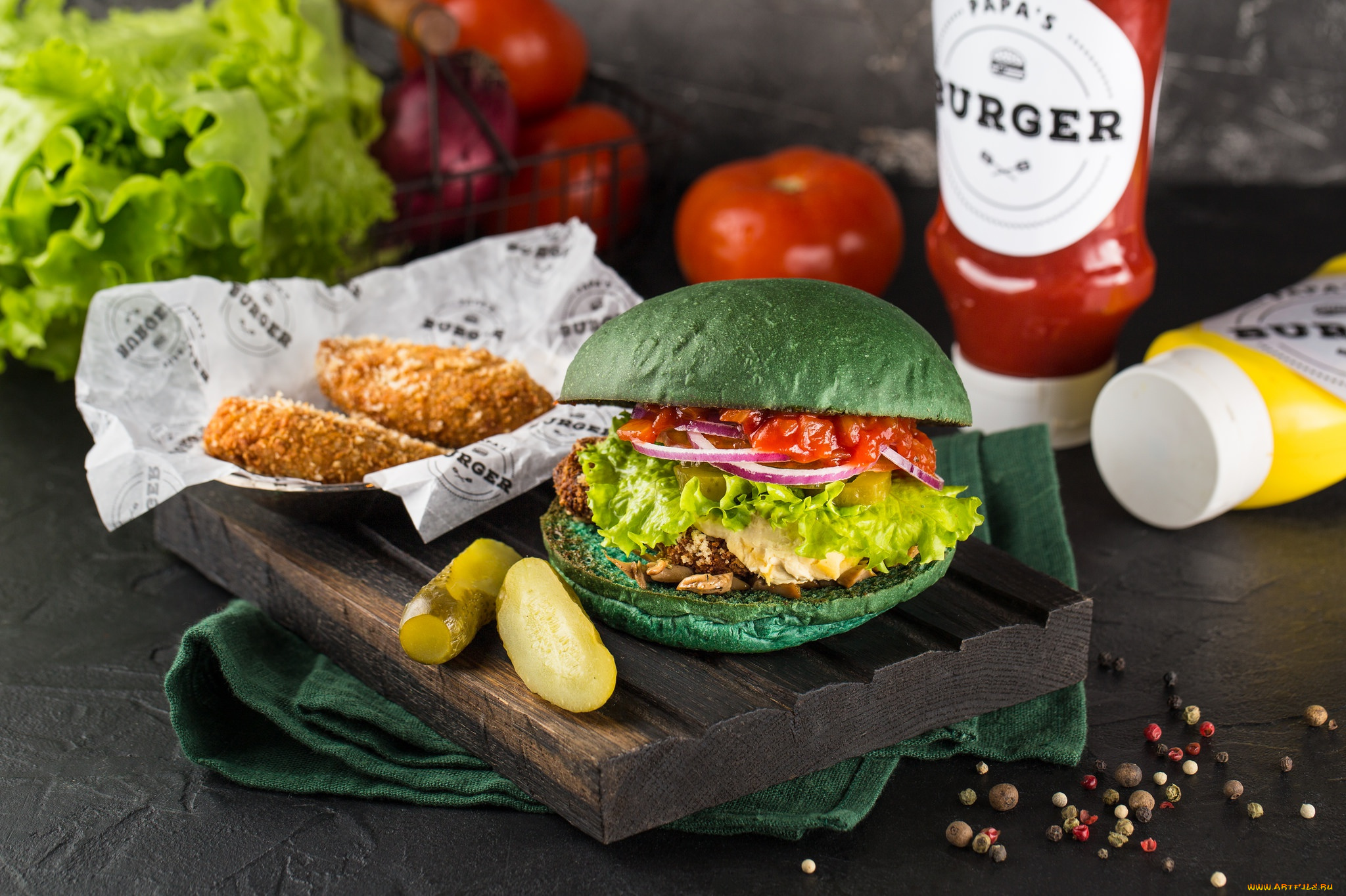 еда, бутерброды, , гамбургеры, , канапе, гамбургер, огурец, картофель, помидоры, томаты