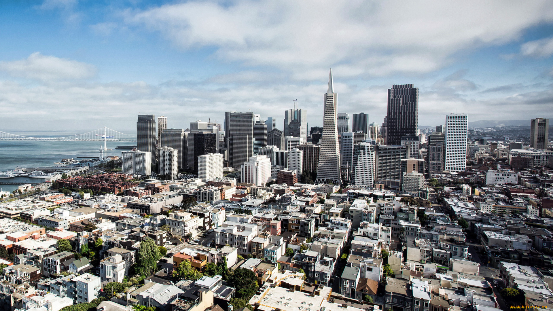 города, сан-франциско, , сша, панорама