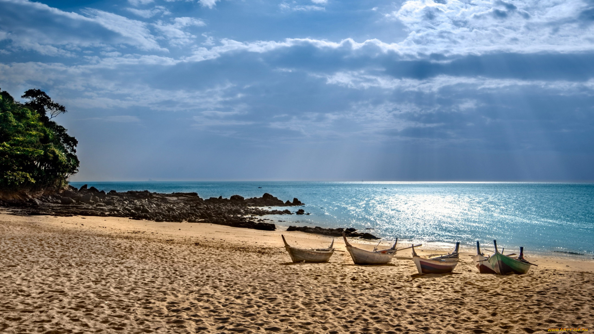 корабли, лодки, , шлюпки, море, пляж, песок, закат