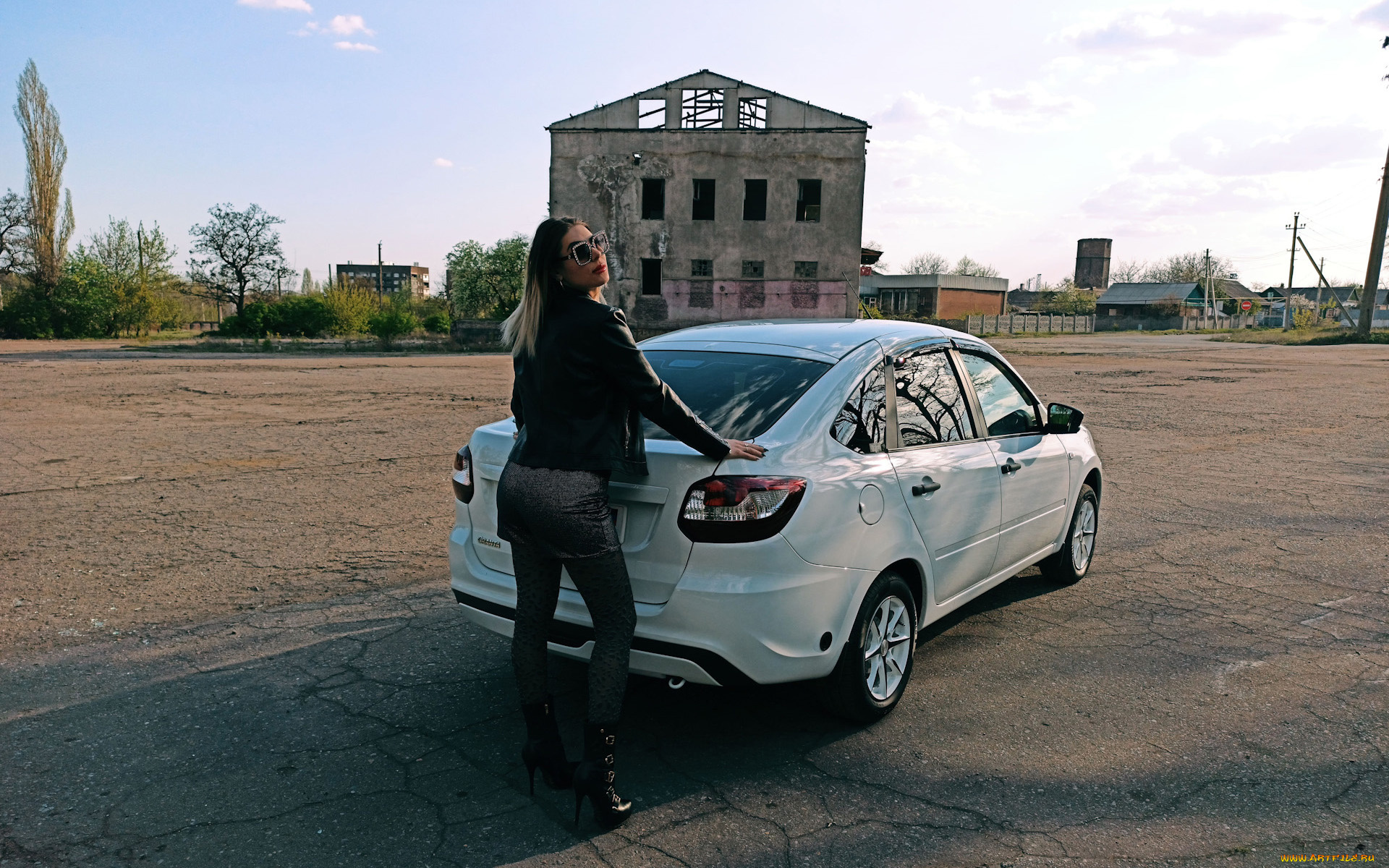 автомобили, -авто, с, девушками, lada, granta