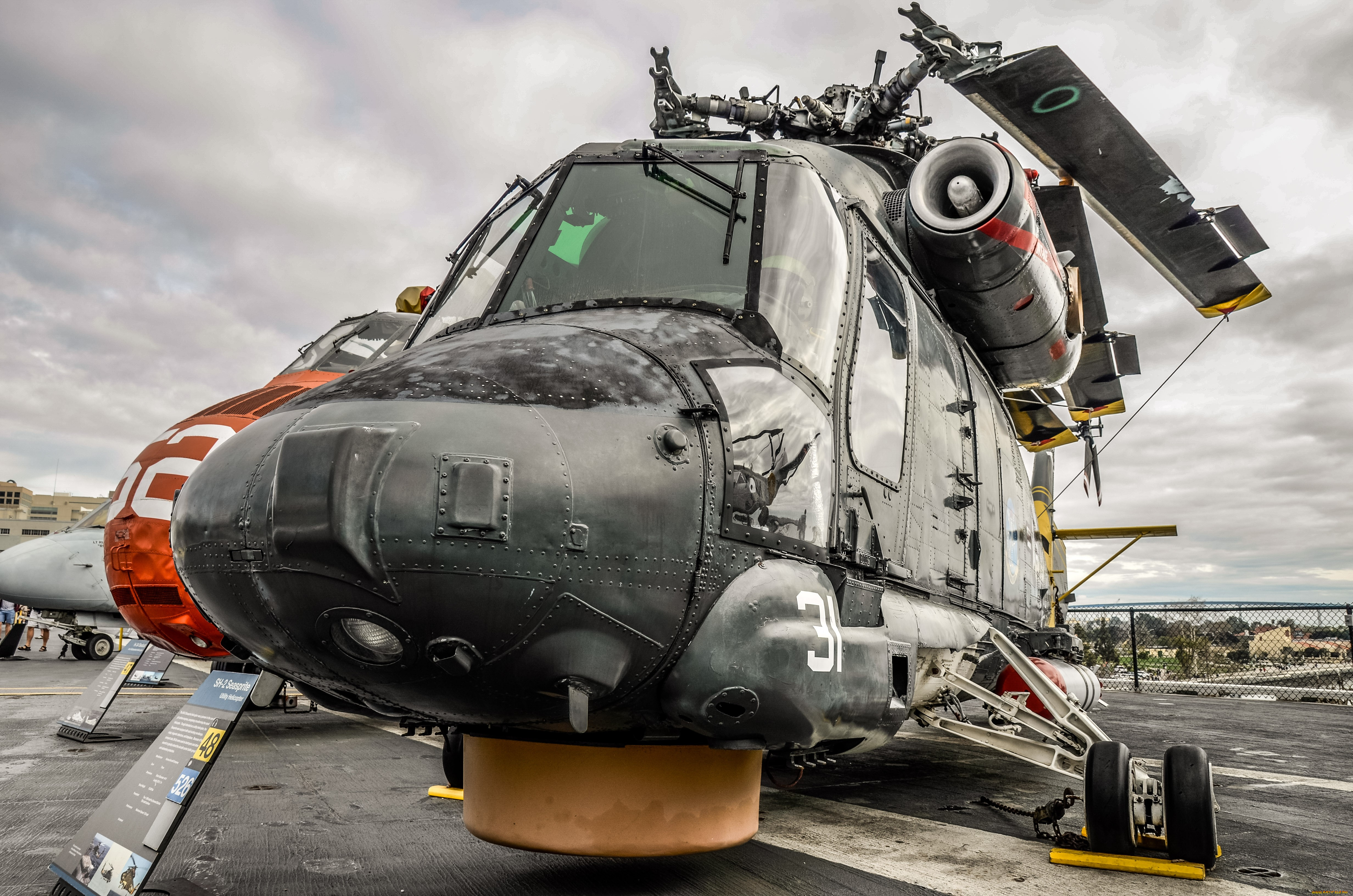 авиация, вертолёты, вертолет, сложенный, винт, площадка