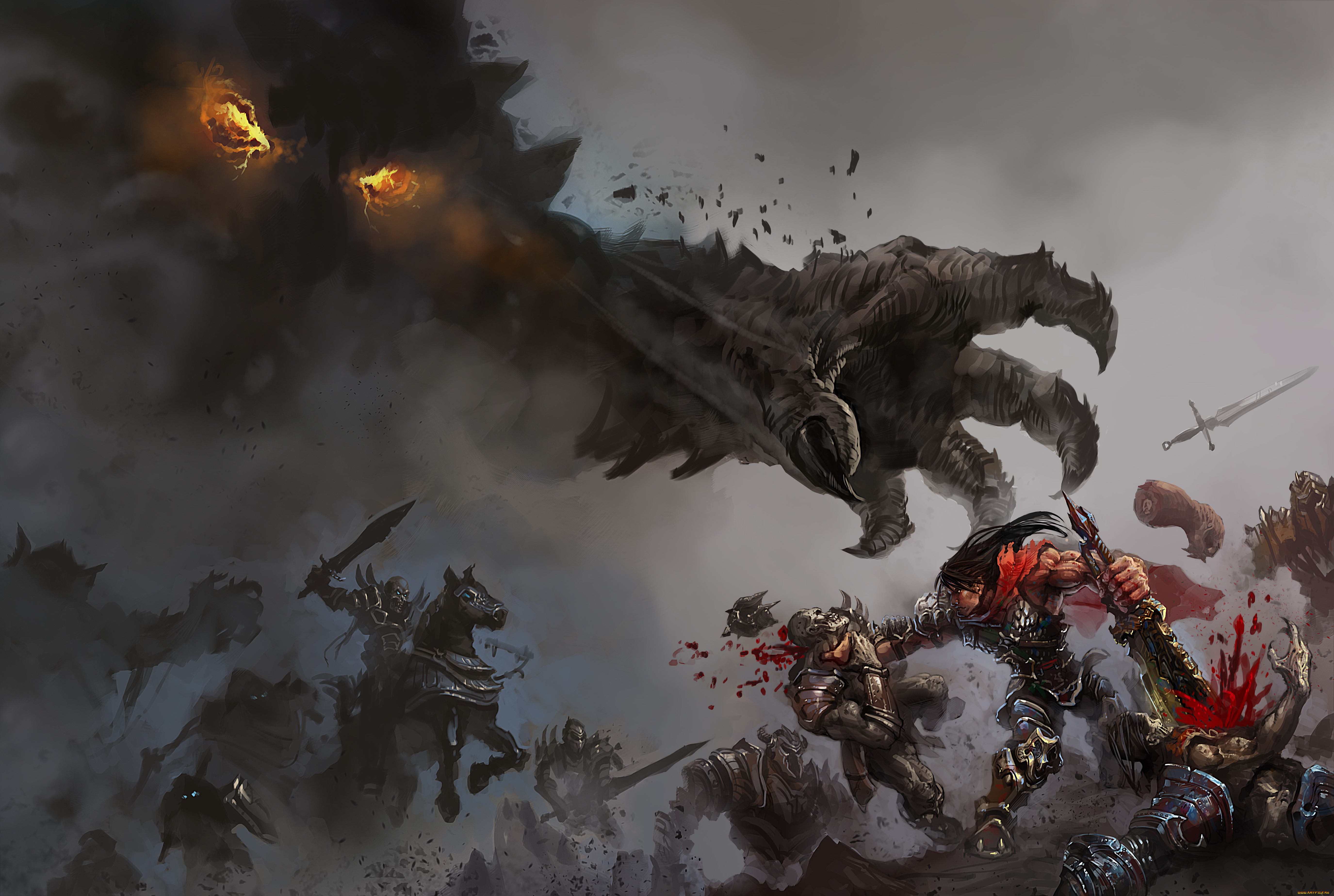 видео, игры, league, of, legends, бой, фон, существа