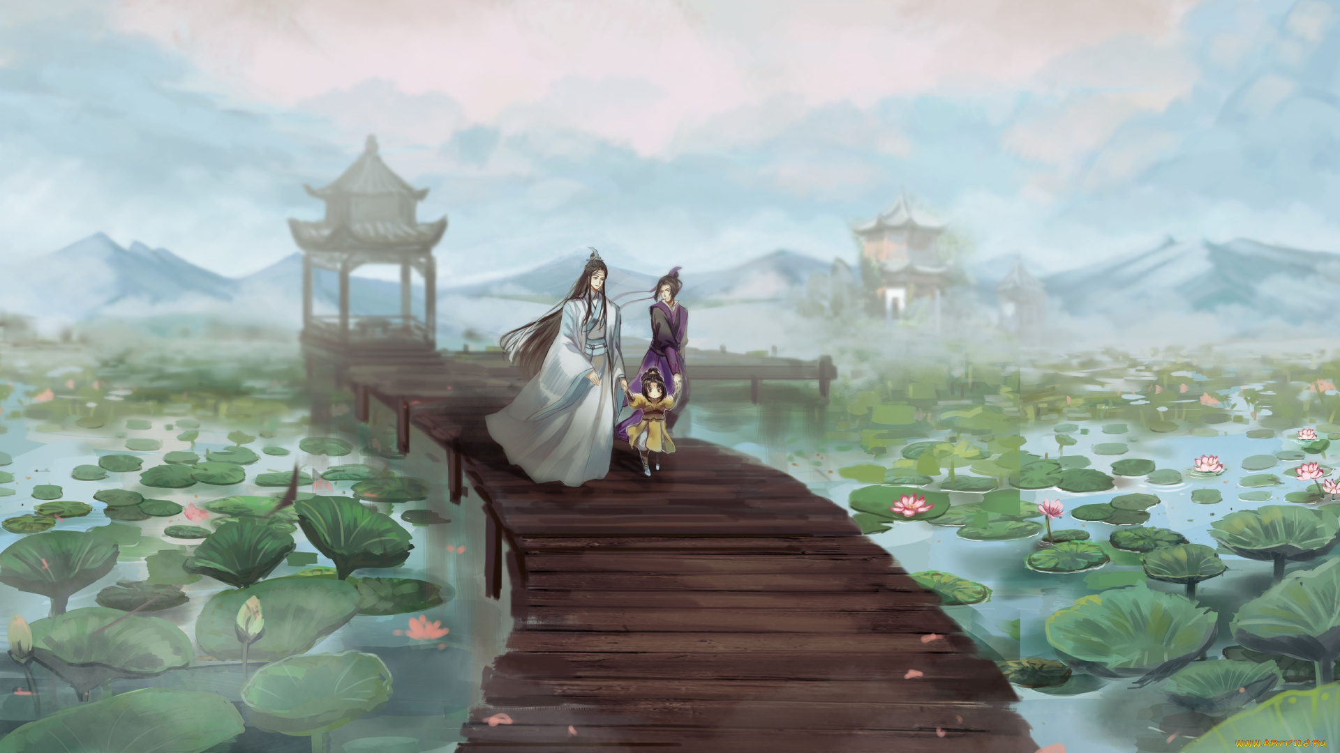 аниме, mo, dao, zu, shi, цзянь, чэн, лань, сичень, цзинь, лин, озеро, лотосы