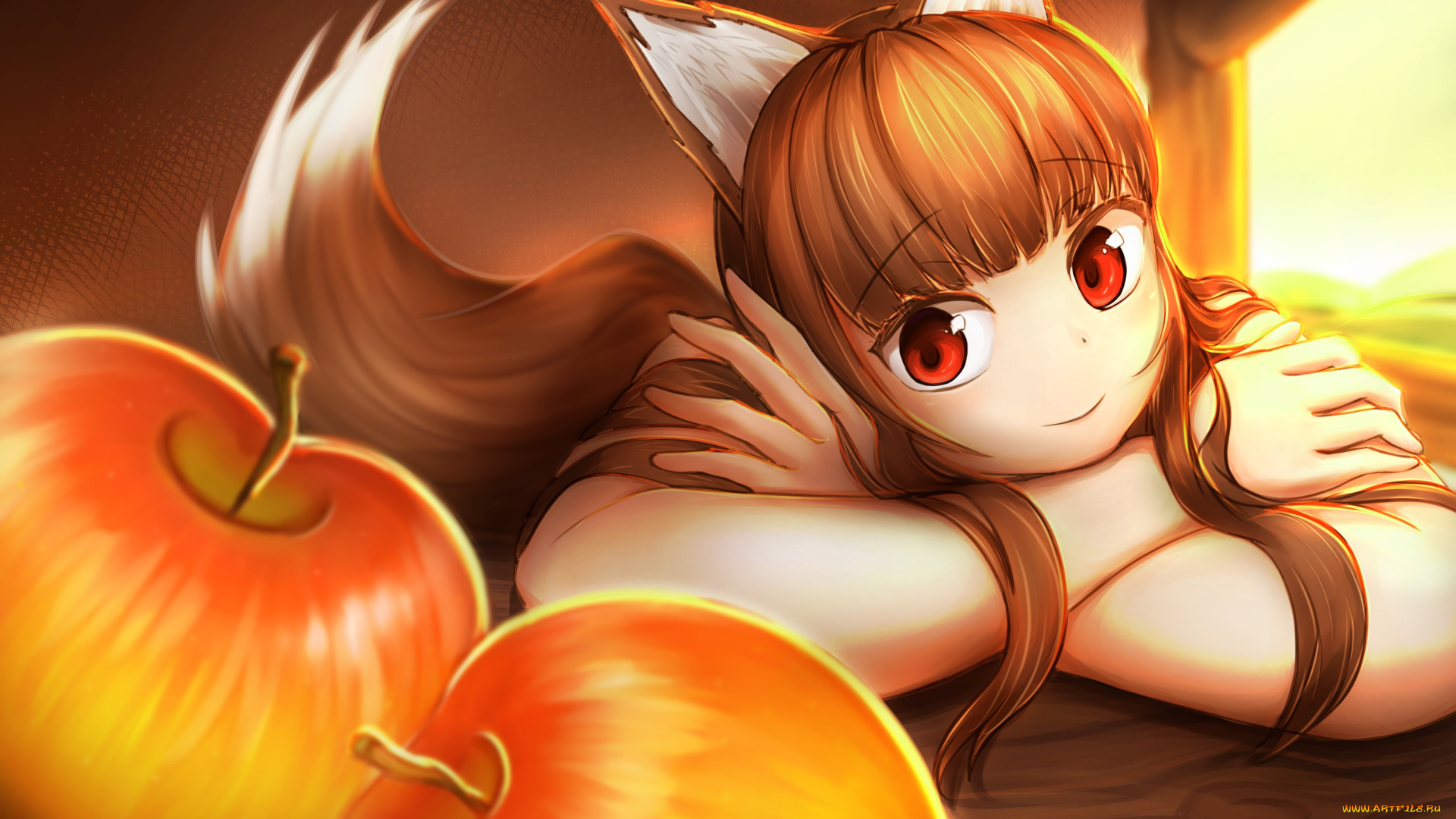 аниме, spice, and, wolf, волчица, и, пряности