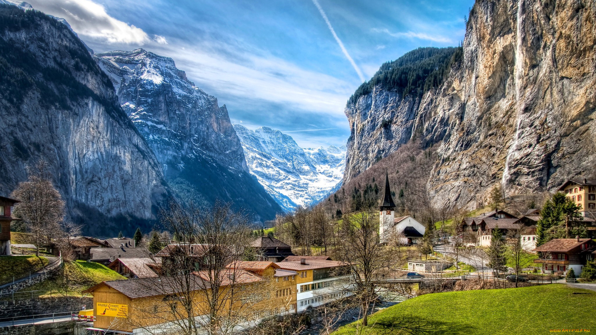 lauterbrunnen, switzerland, города, -, панорамы