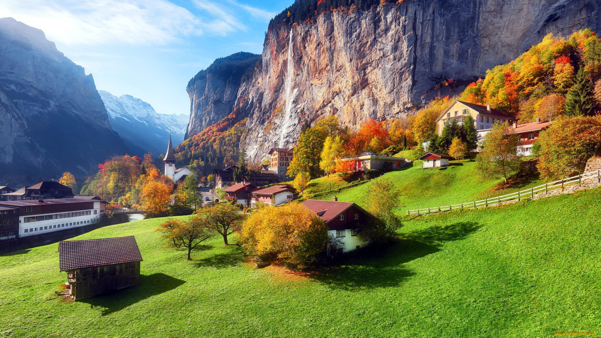 lauterbrunnen, switzerland, города, -, панорамы