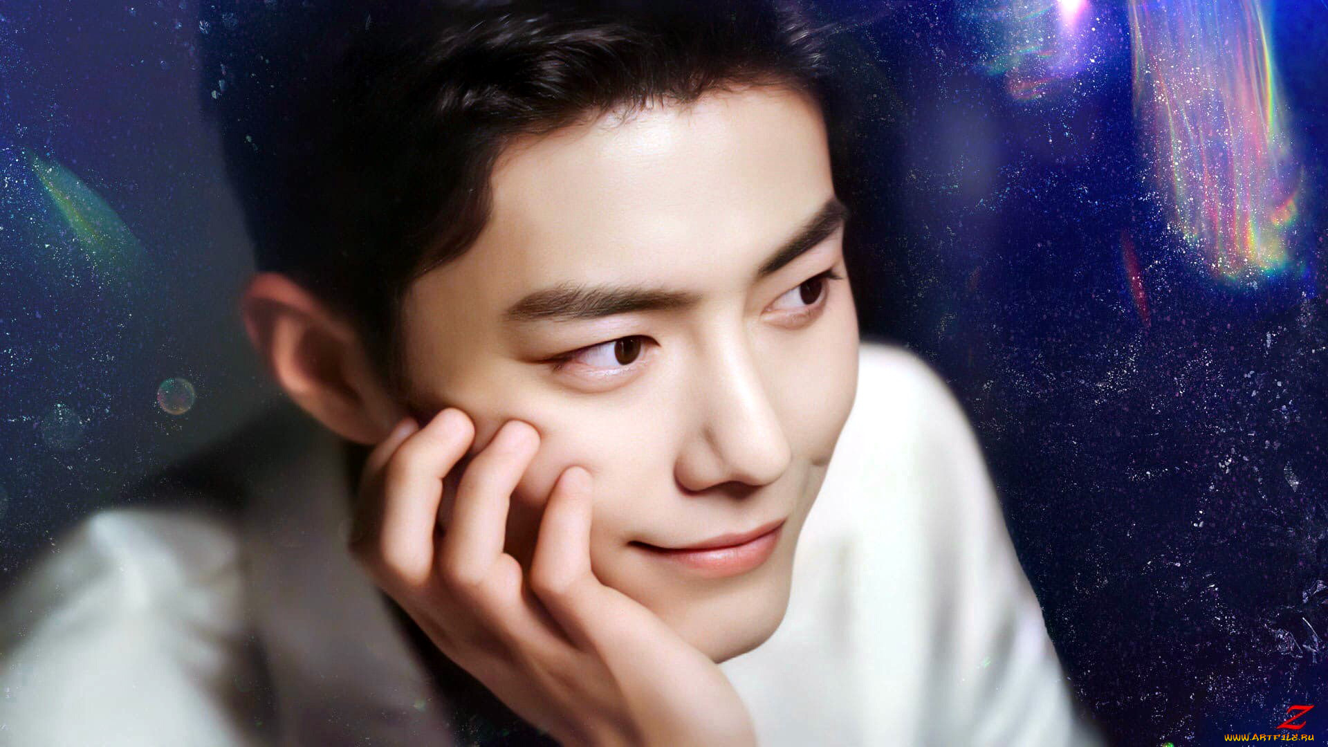 мужчины, xiao, zhan, актер, лицо, улыбка