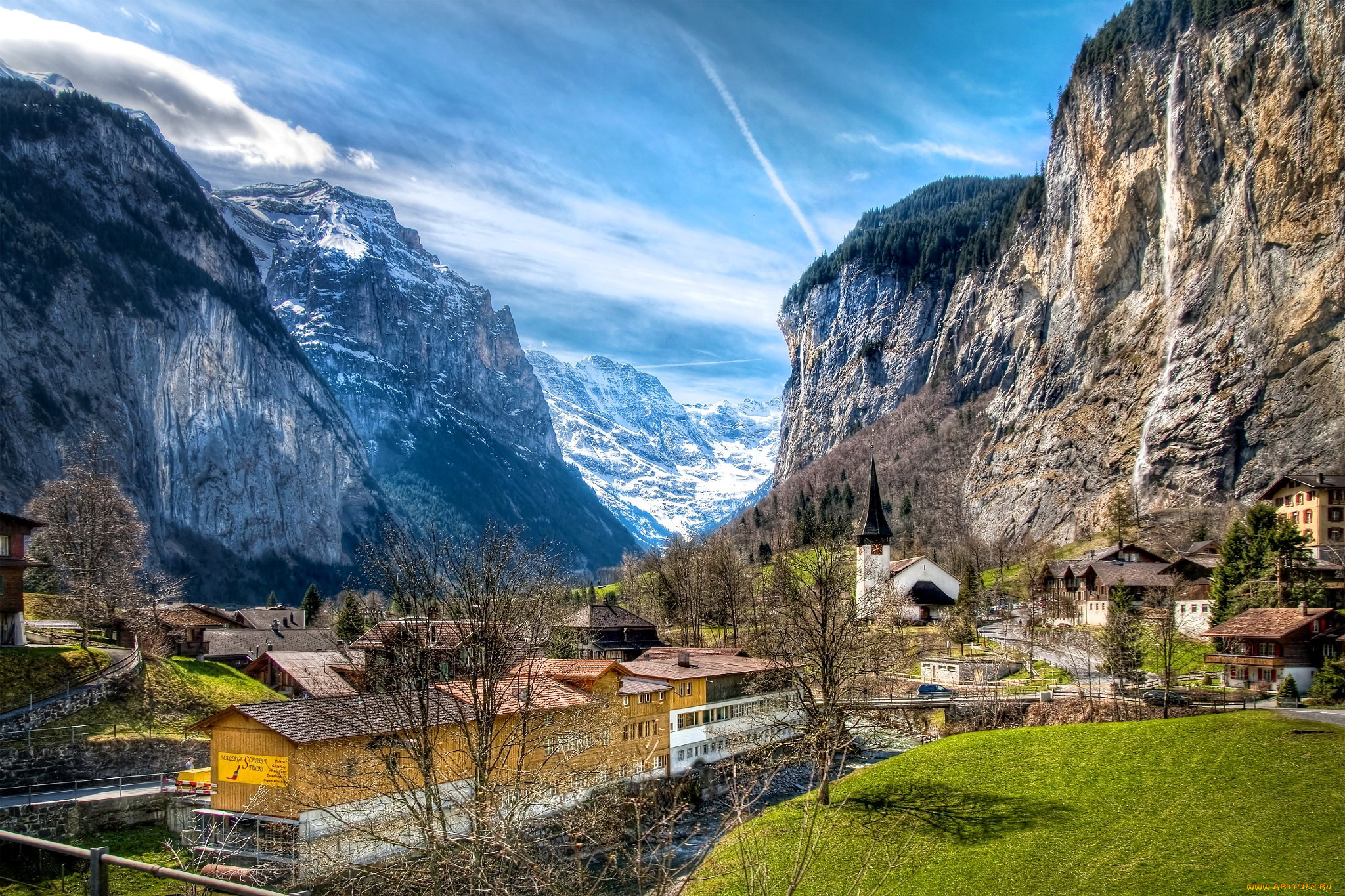 lauterbrunnen, switzerland, города, -, панорамы