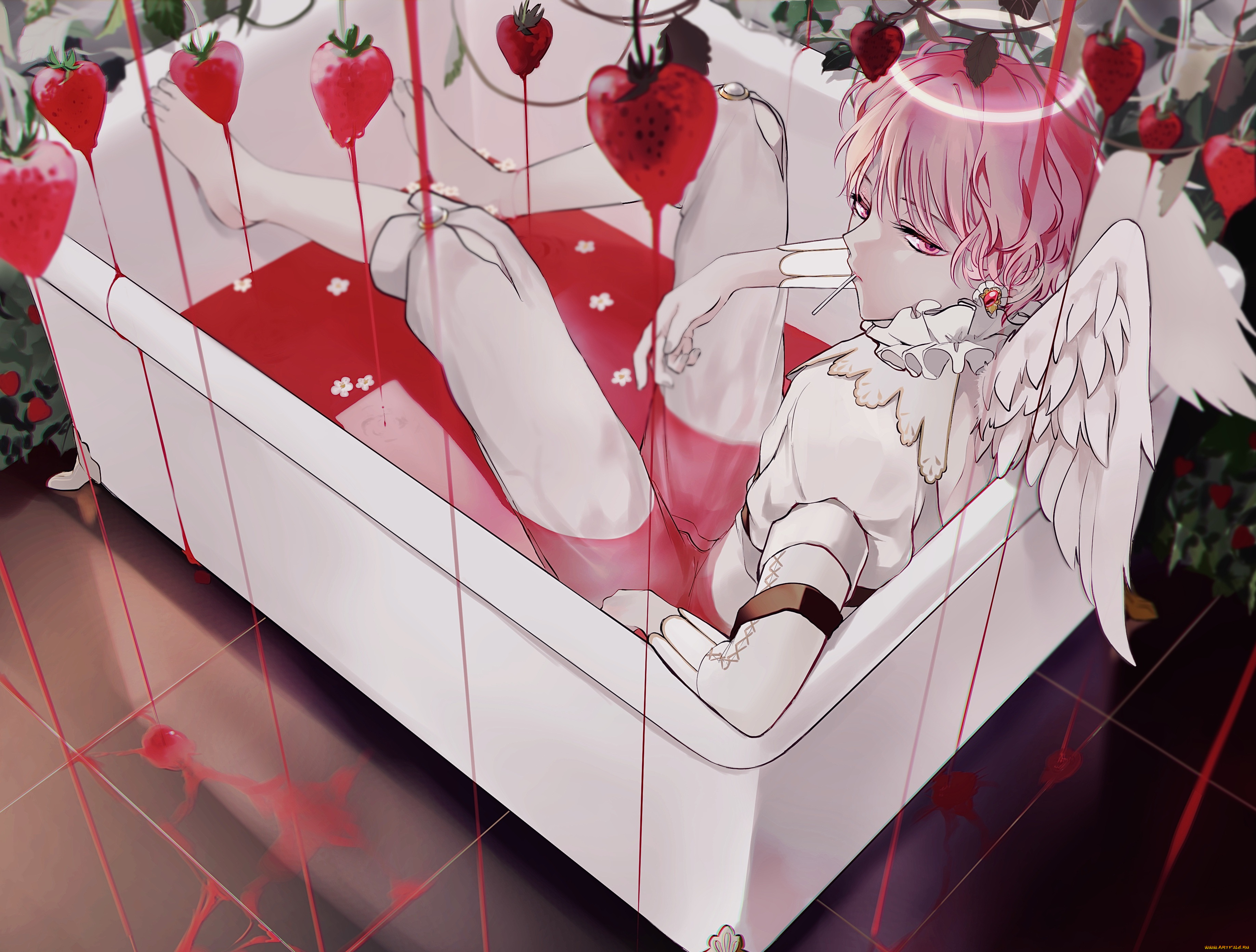 аниме, ангелы, , демоны, парень