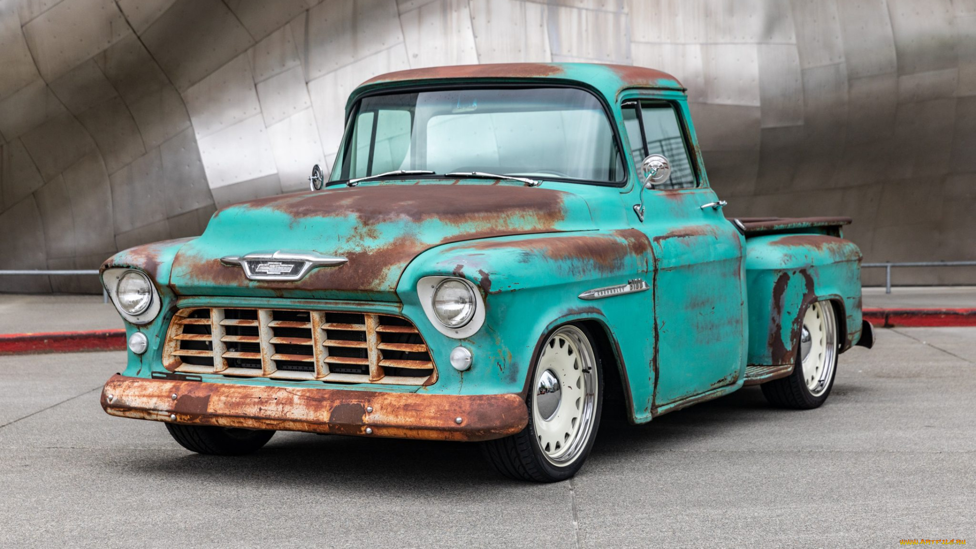 автомобили, chevrolet, apache, 1955, 3100, pickup, retlook, restomod