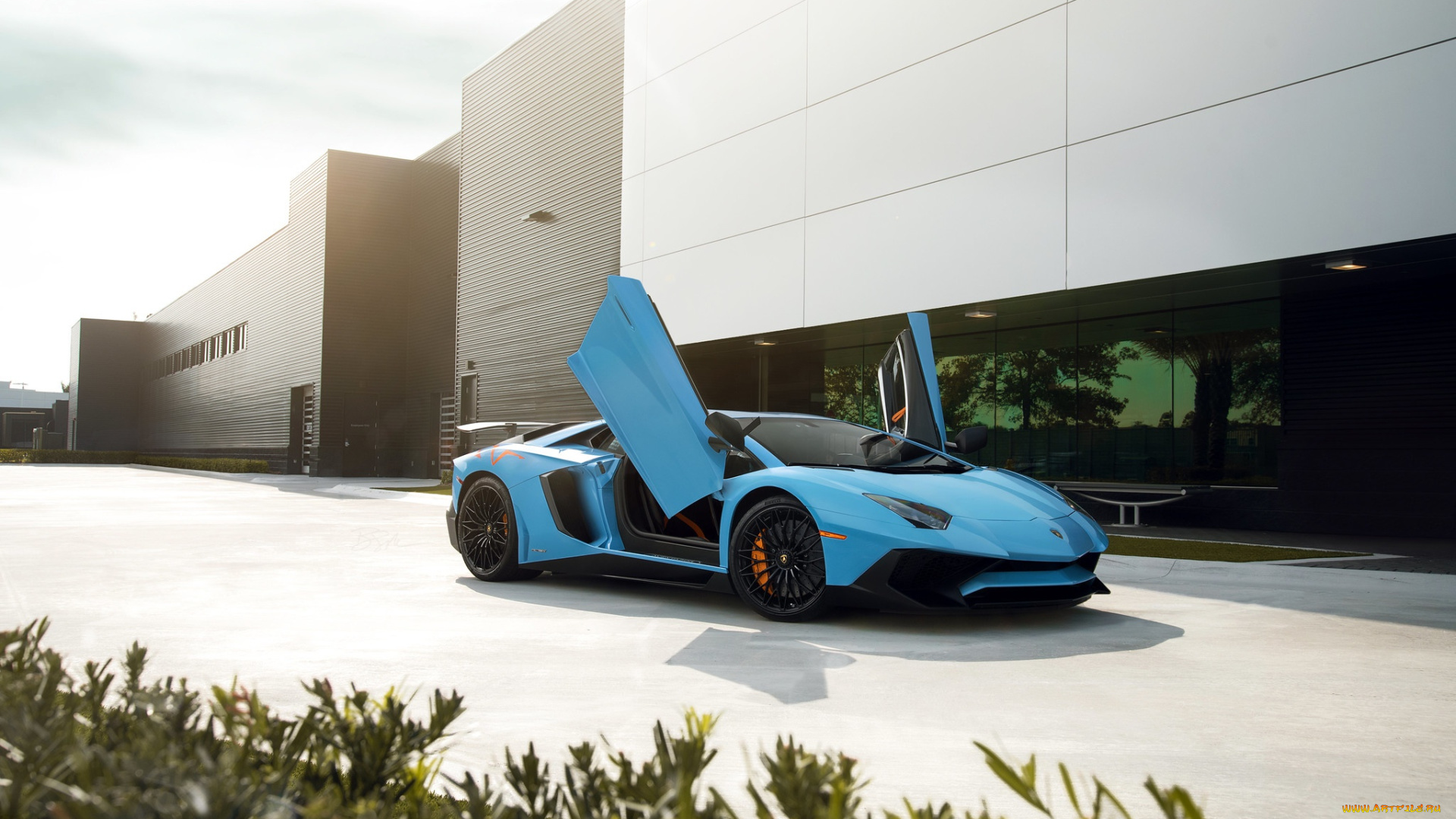 автомобили, lamborghini, blue, aventador, lp750-4, sv