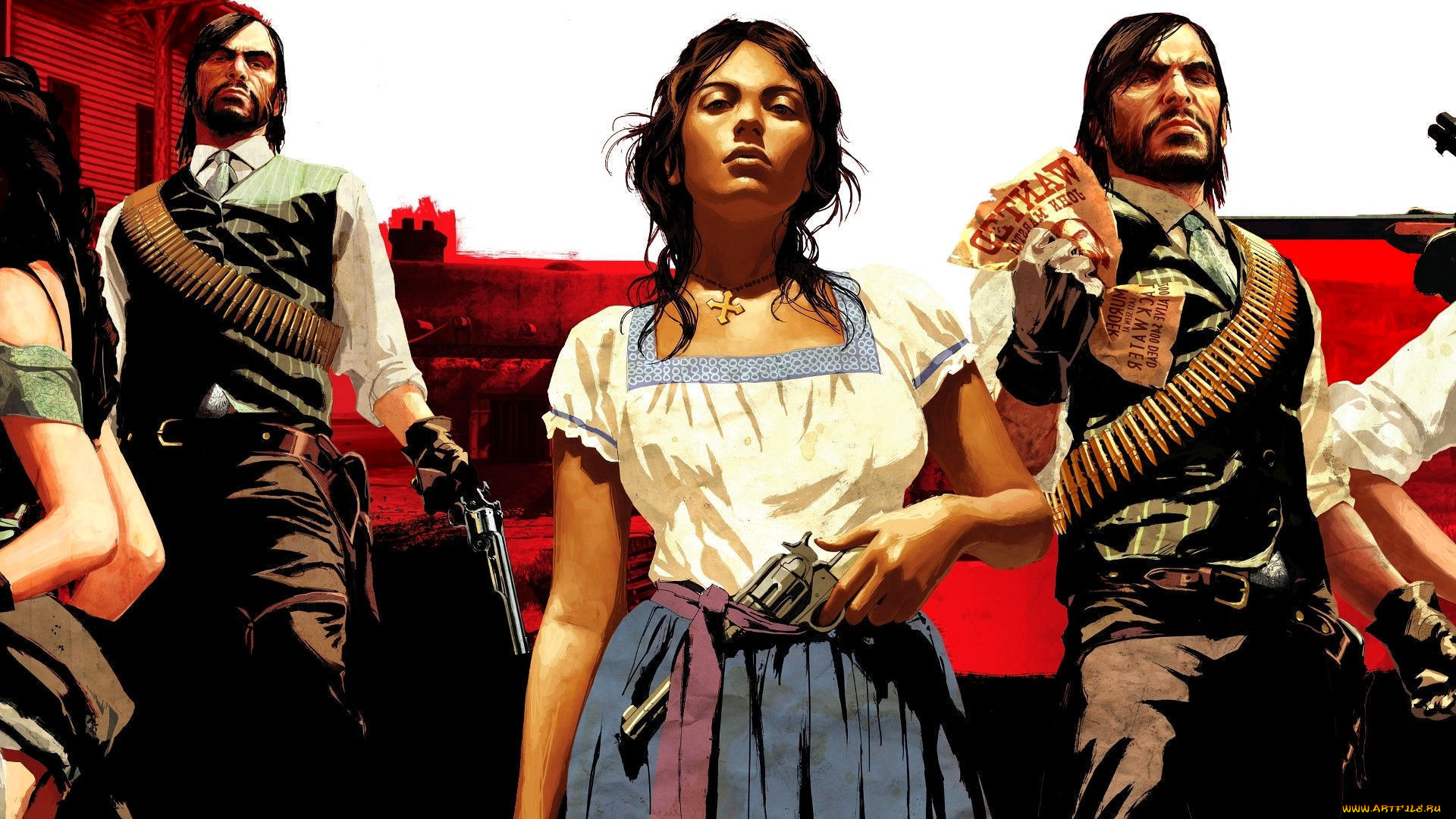 видео, игры, red, dead, redemption, люди, оружие