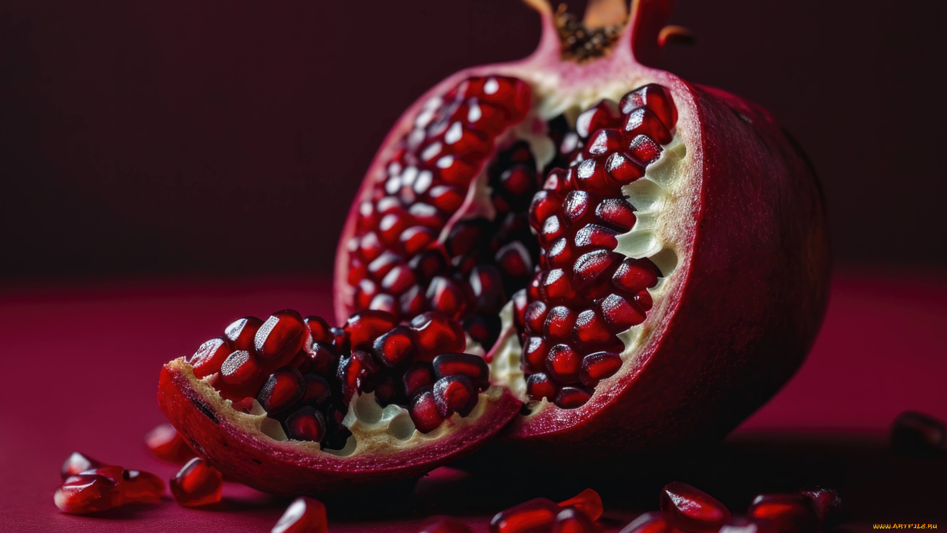 еда, гранат, зерна, фрукт