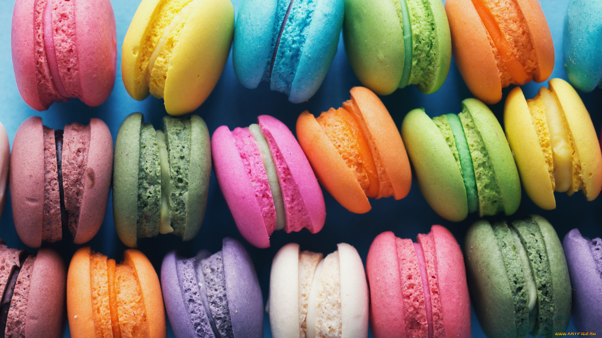 еда, макаруны, лакомство, печенье, ассорти