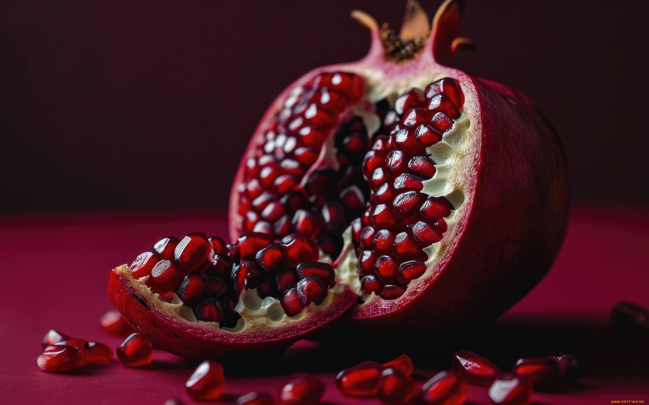 еда, гранат, зерна, фрукт