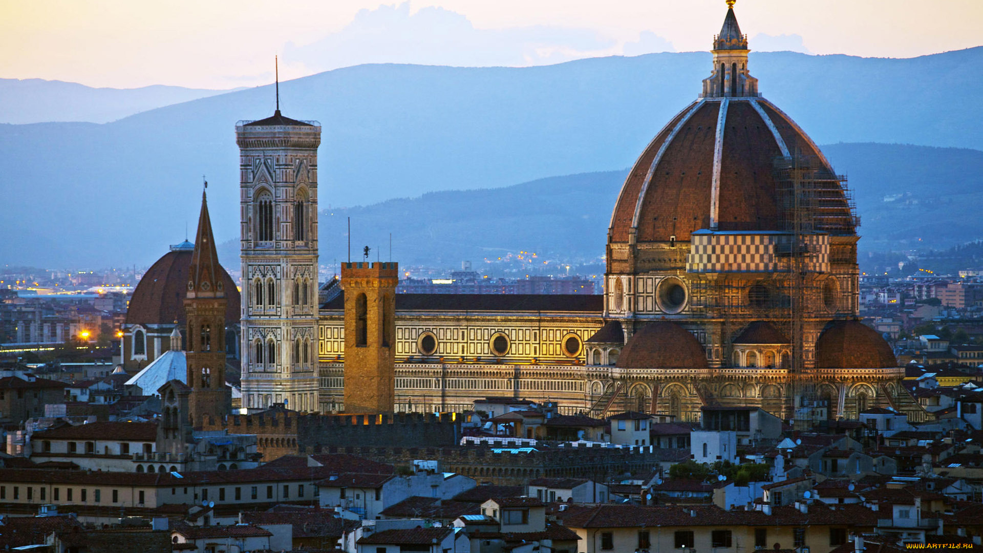 флоренция, города, италия, собор, санта, мария