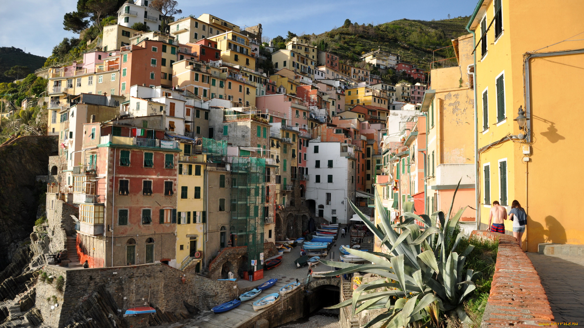 города, амальфийское, лигурийское, побережье, италия, riomaggiore