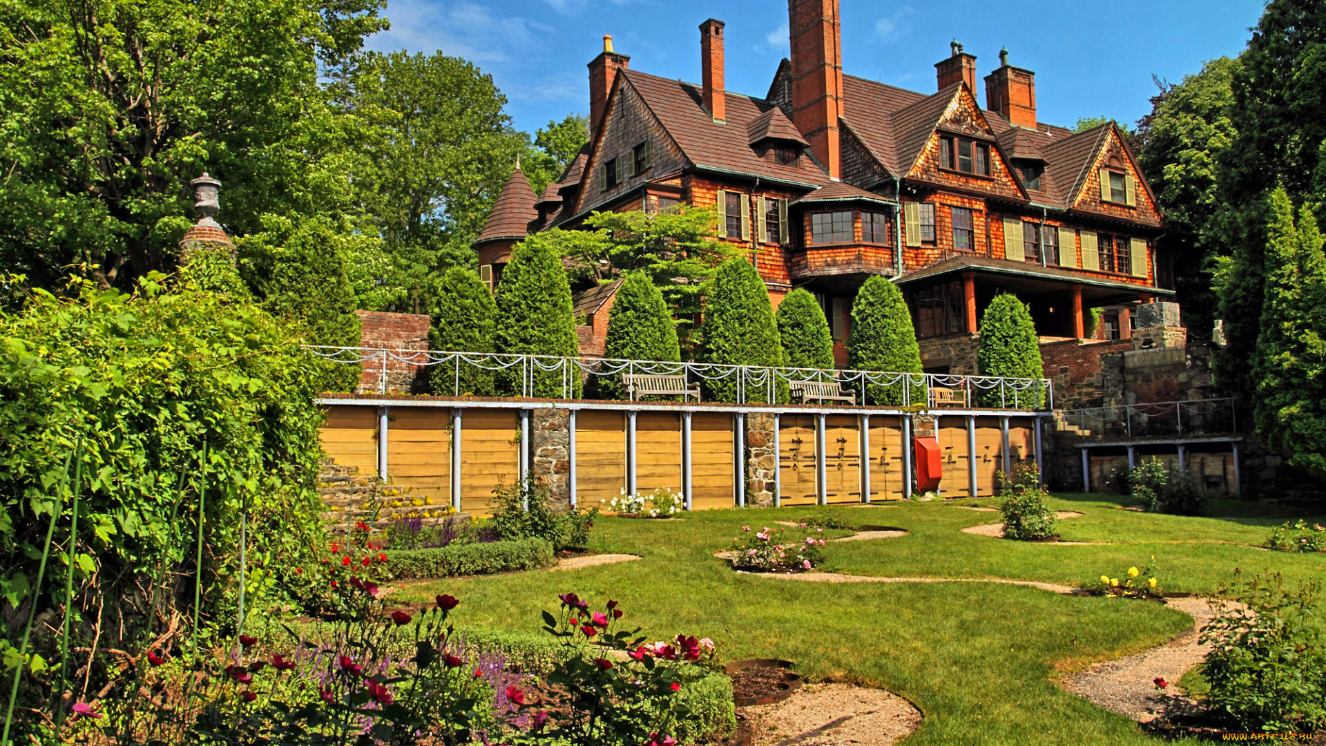 города, здания, дома, дом, забор, лето