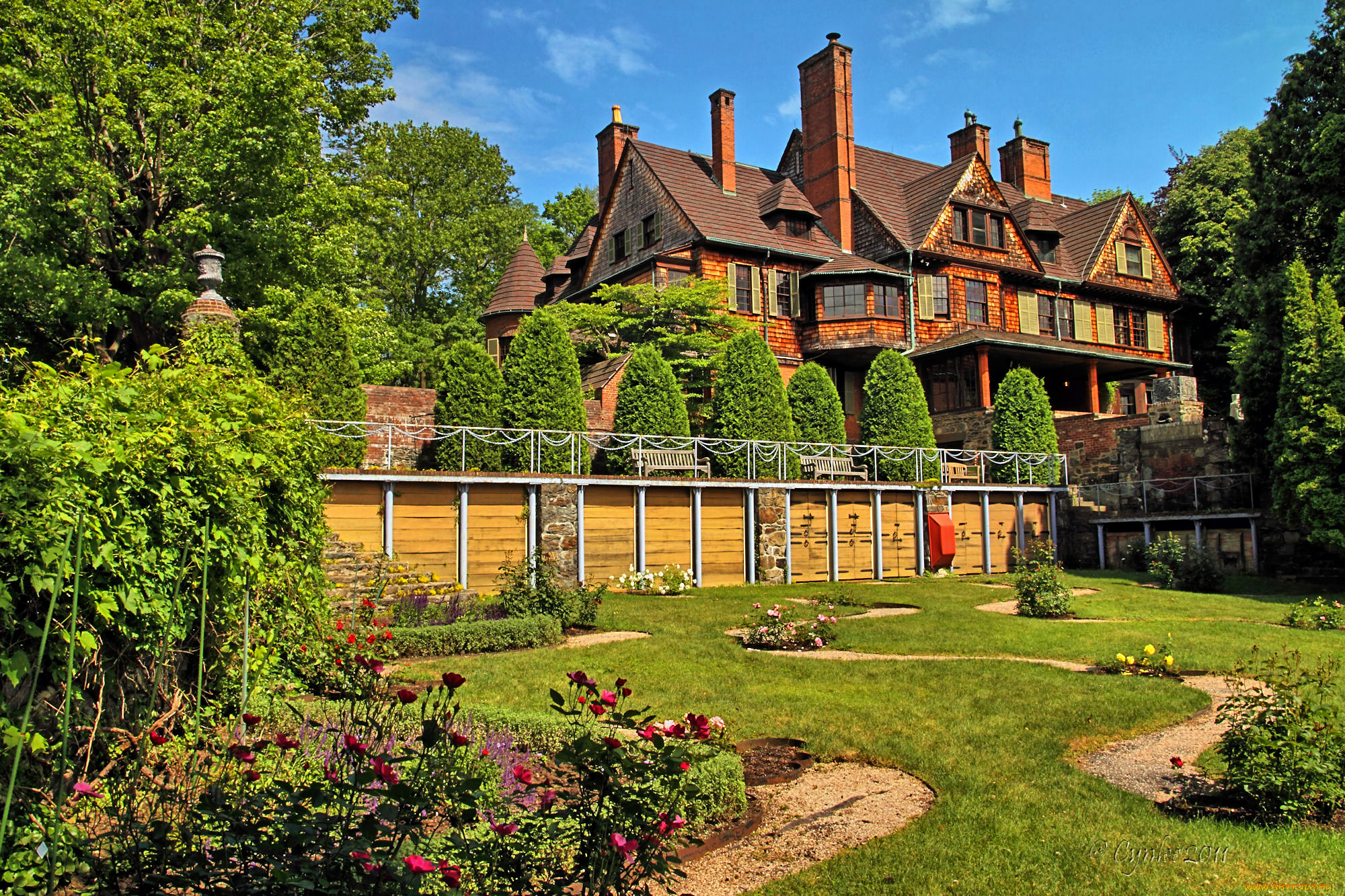 города, здания, дома, дом, забор, лето