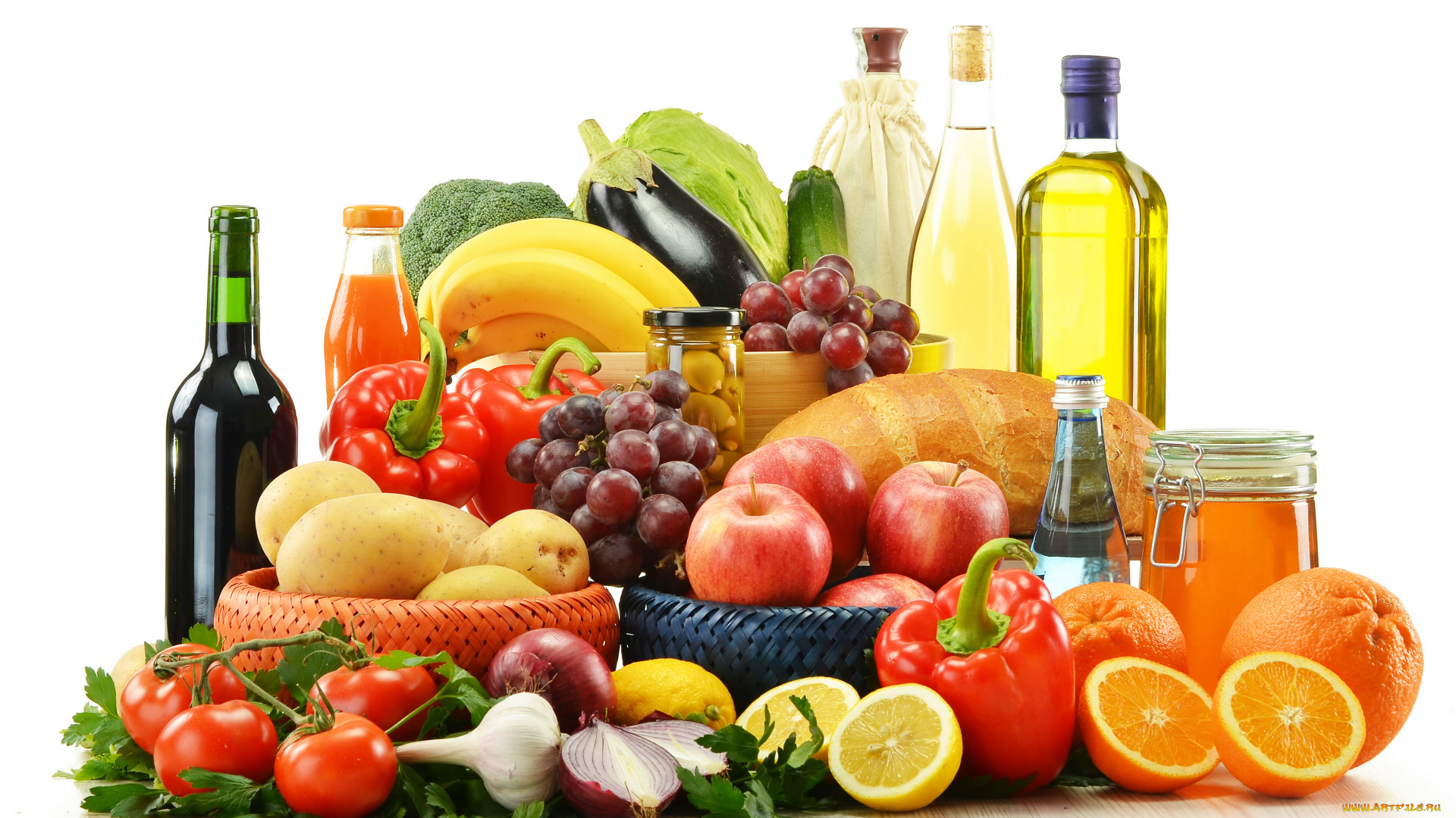 еда, фрукты, овощи, вместе