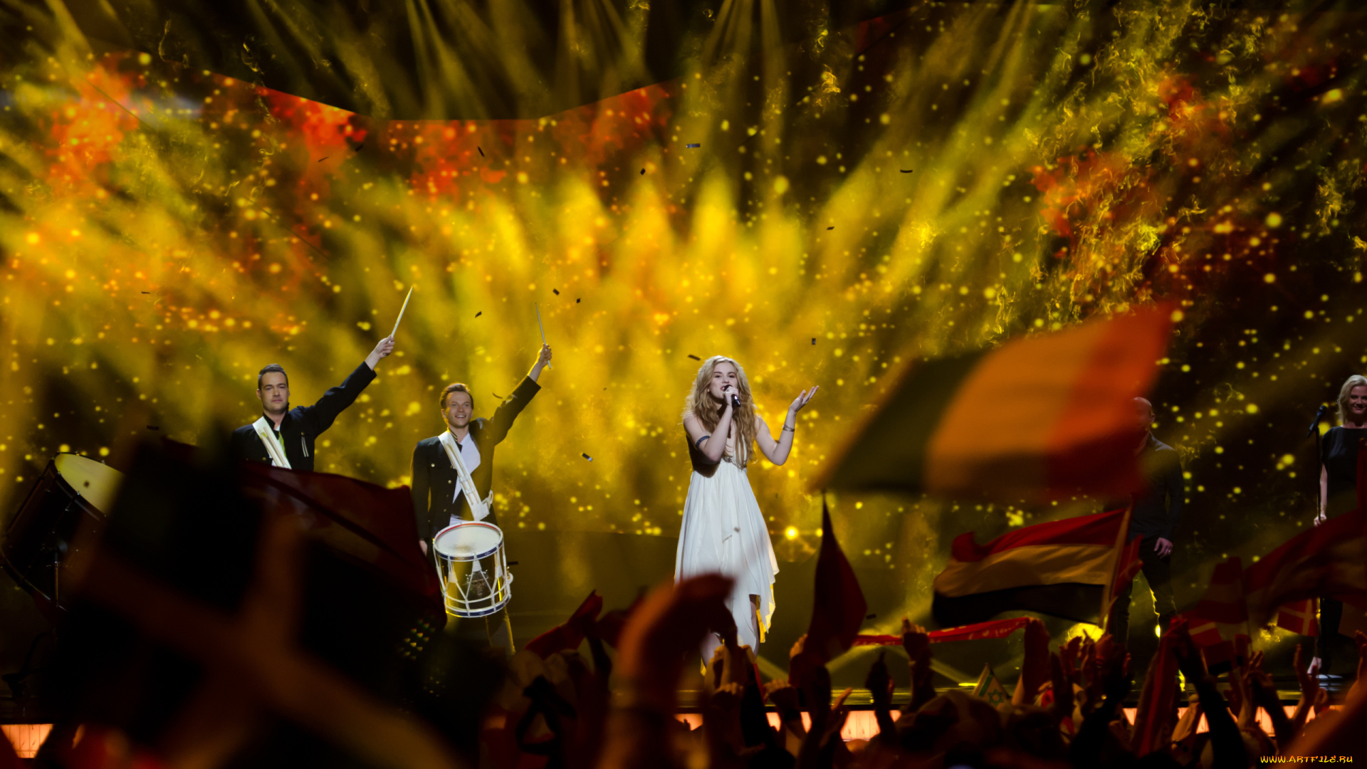 евровидение, музыка, певица, барабанщики