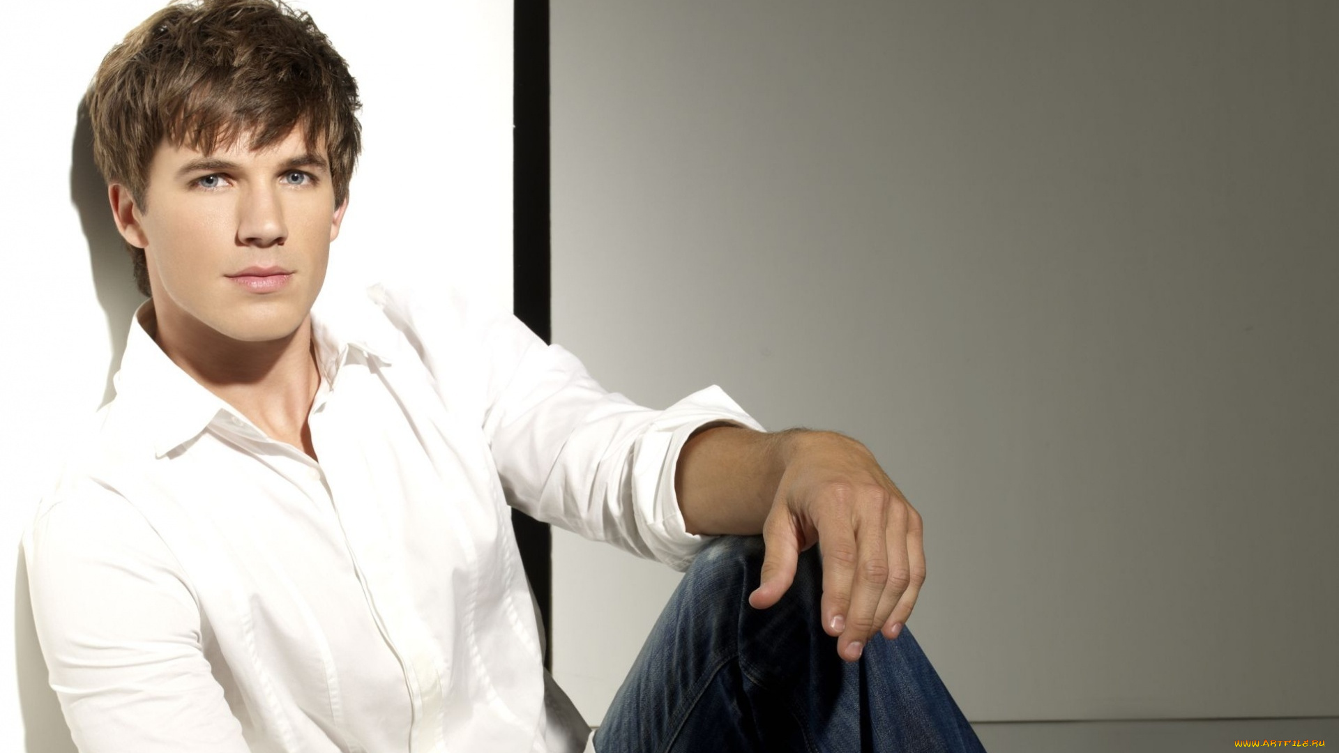 мужчины, matt, lanter, угол, рубашка, улыбка