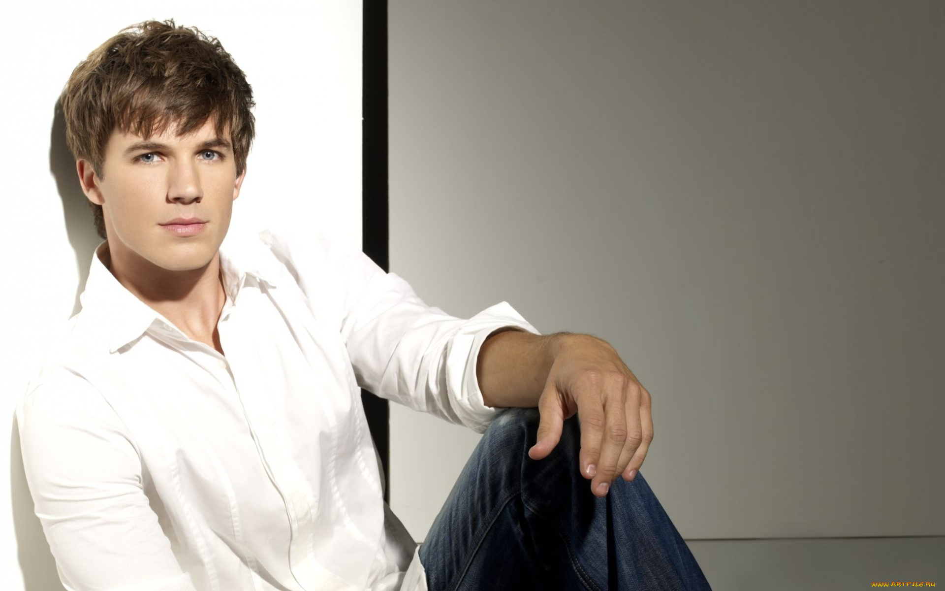 мужчины, matt, lanter, угол, рубашка, улыбка