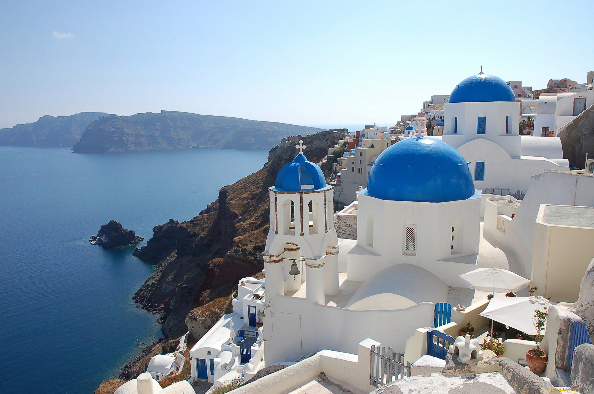 oia, santorini, greece, города, санторини, греция, церковь, скалы, побережье, эгейское, море, ия