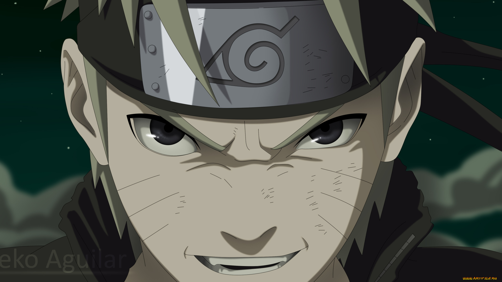 аниме, naruto, взгляд, лицо, блондин, узумаки, манга, наруто, ураганные, хроники, парень, улыбка