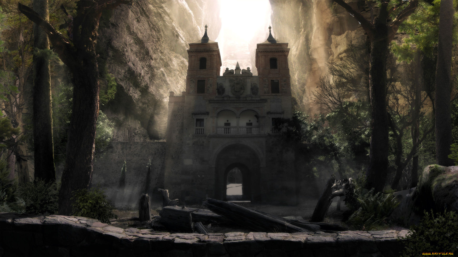 фэнтези, иные, миры, , иные, времена, врата, ущелье, скалы, лес