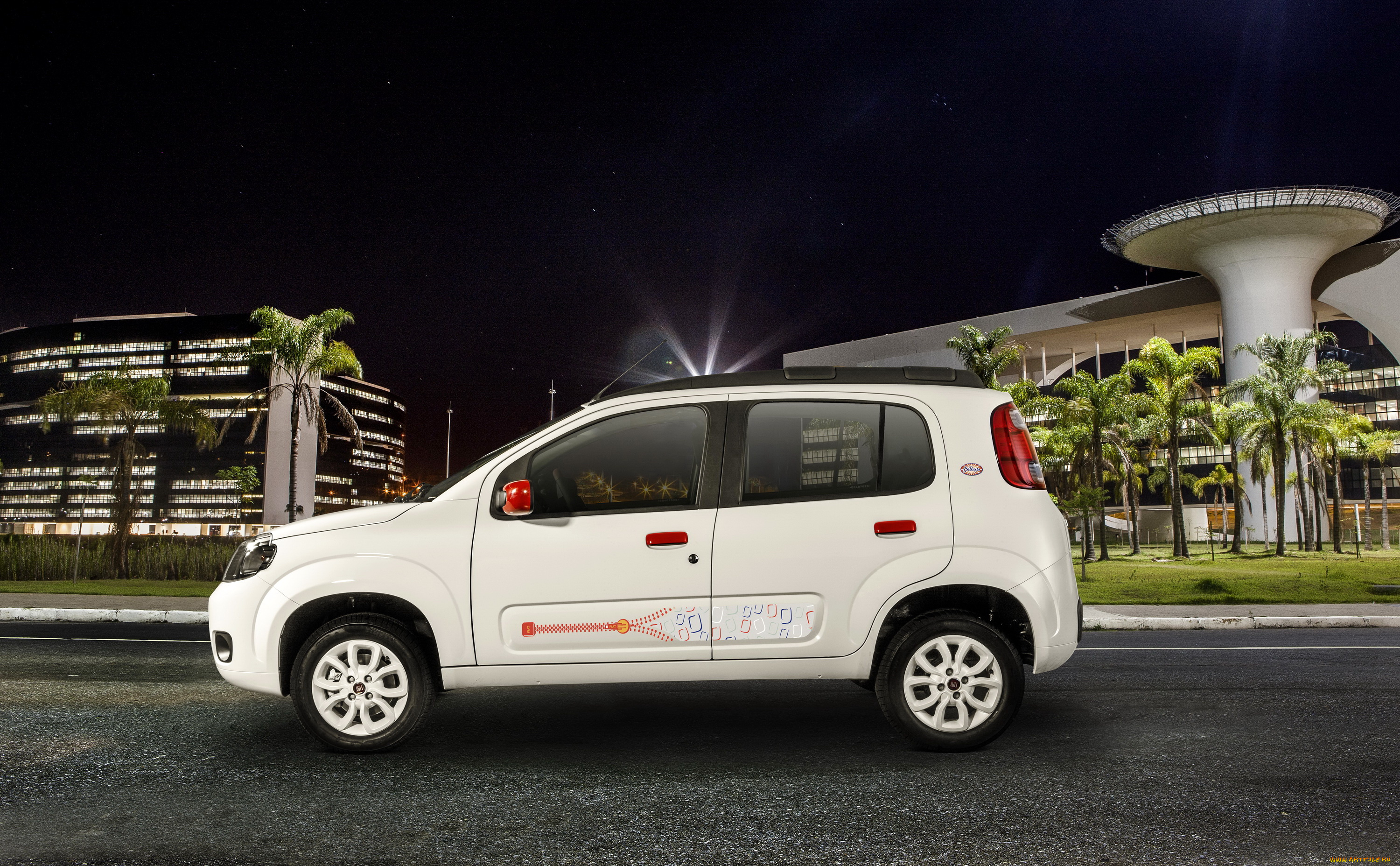 2013, fiat, uno, college, автомобили, fiat, college, uno, белый, сбоку