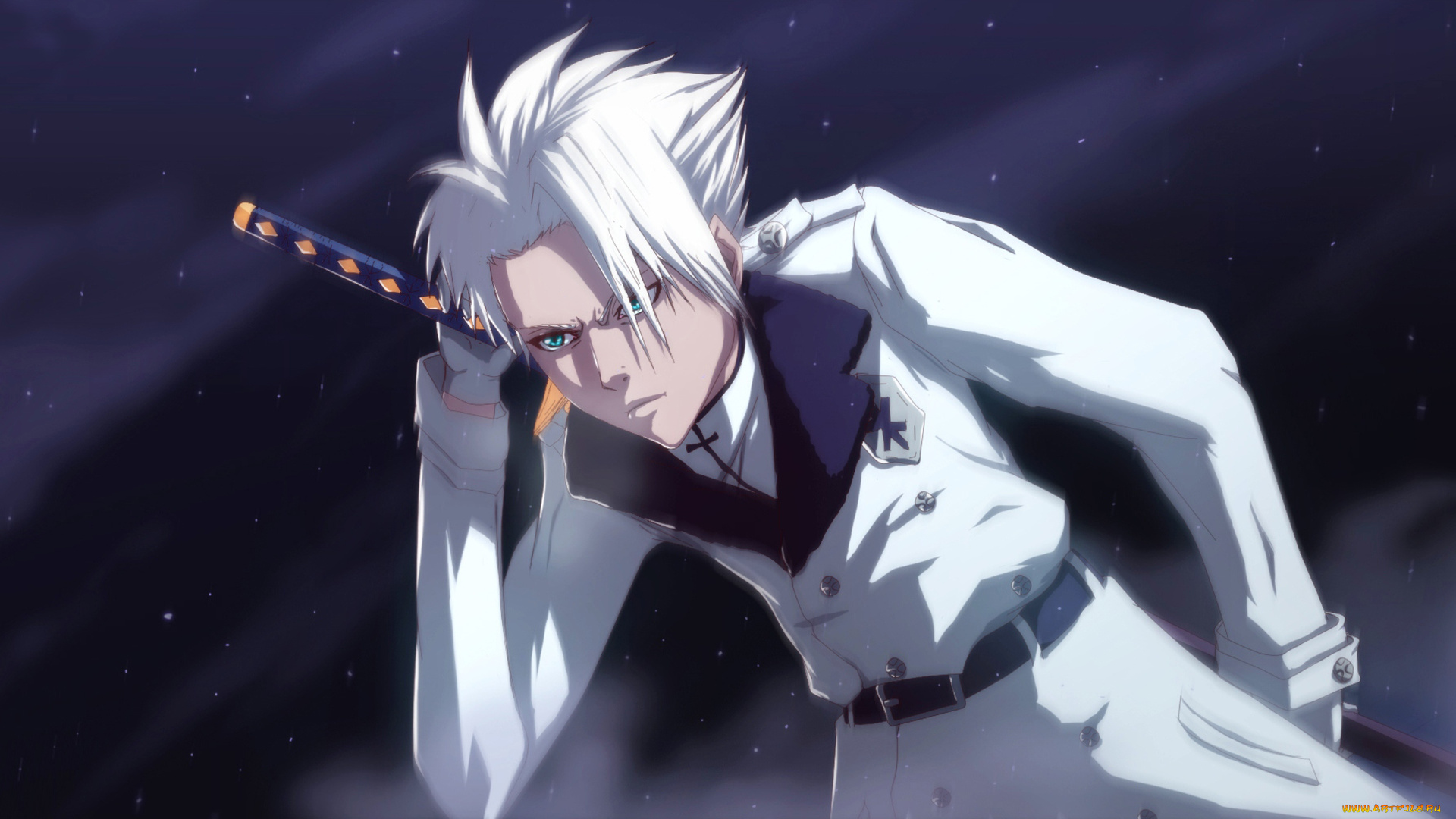 аниме, bleach, меч, парень, toshiro, hitsugaya