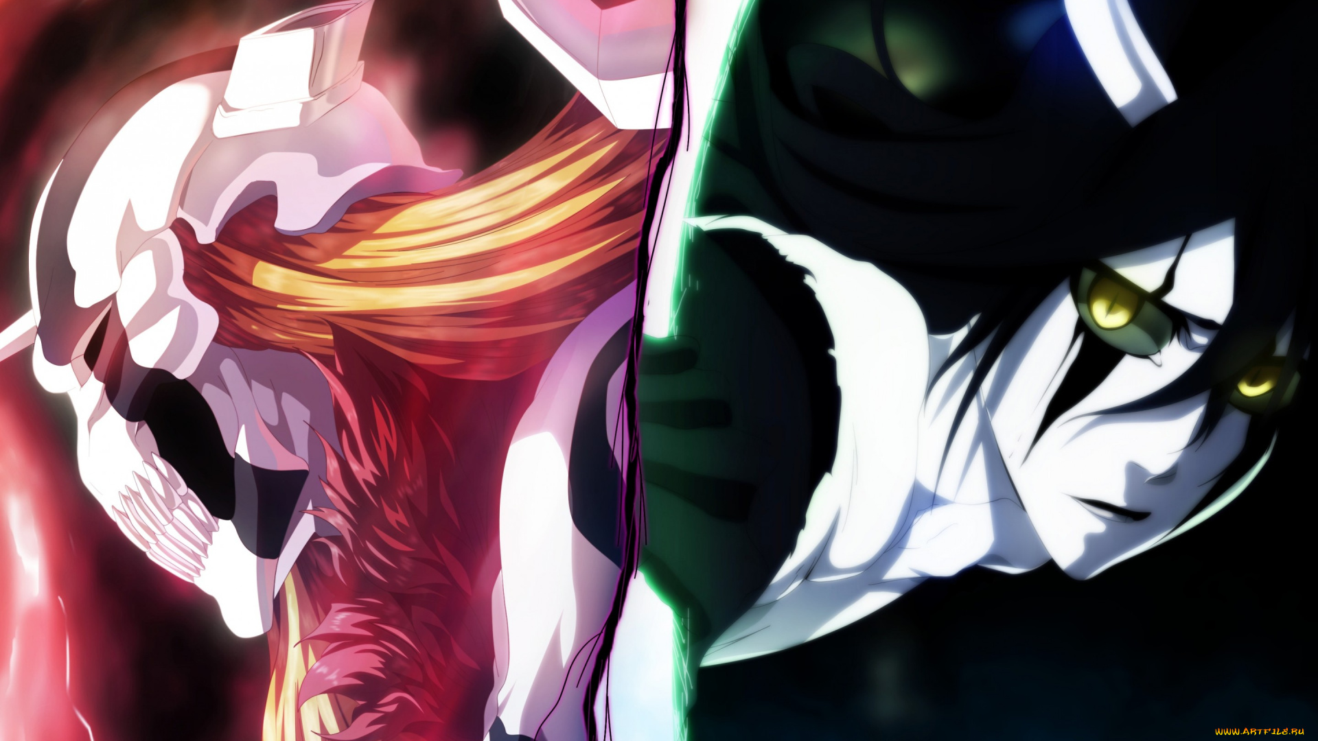 аниме, bleach, ulquiorra, cifer, маска, ichigo, kurosaki, лицо, мужчина