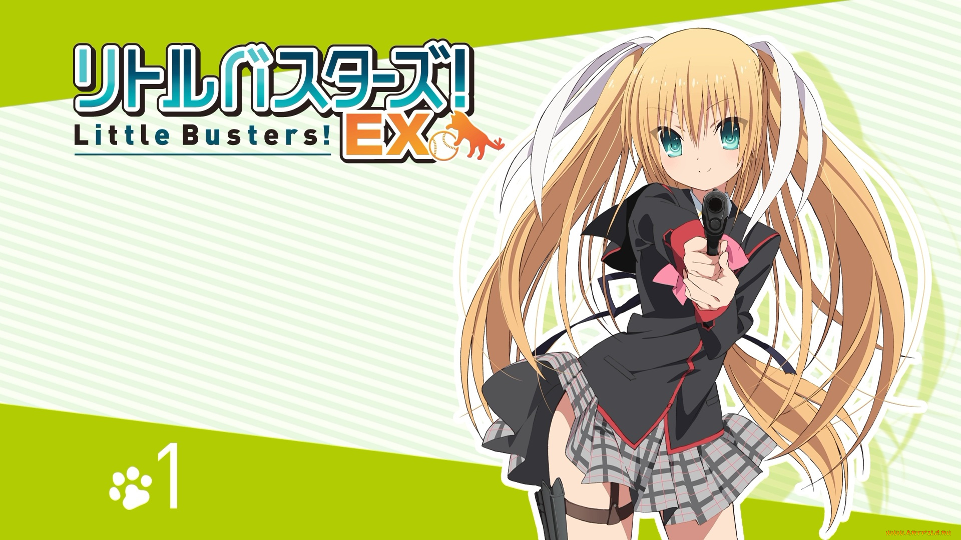 аниме, little, busters, tokido, saya, little, busters, пистолет, взгляд, девушка, tagme, artist