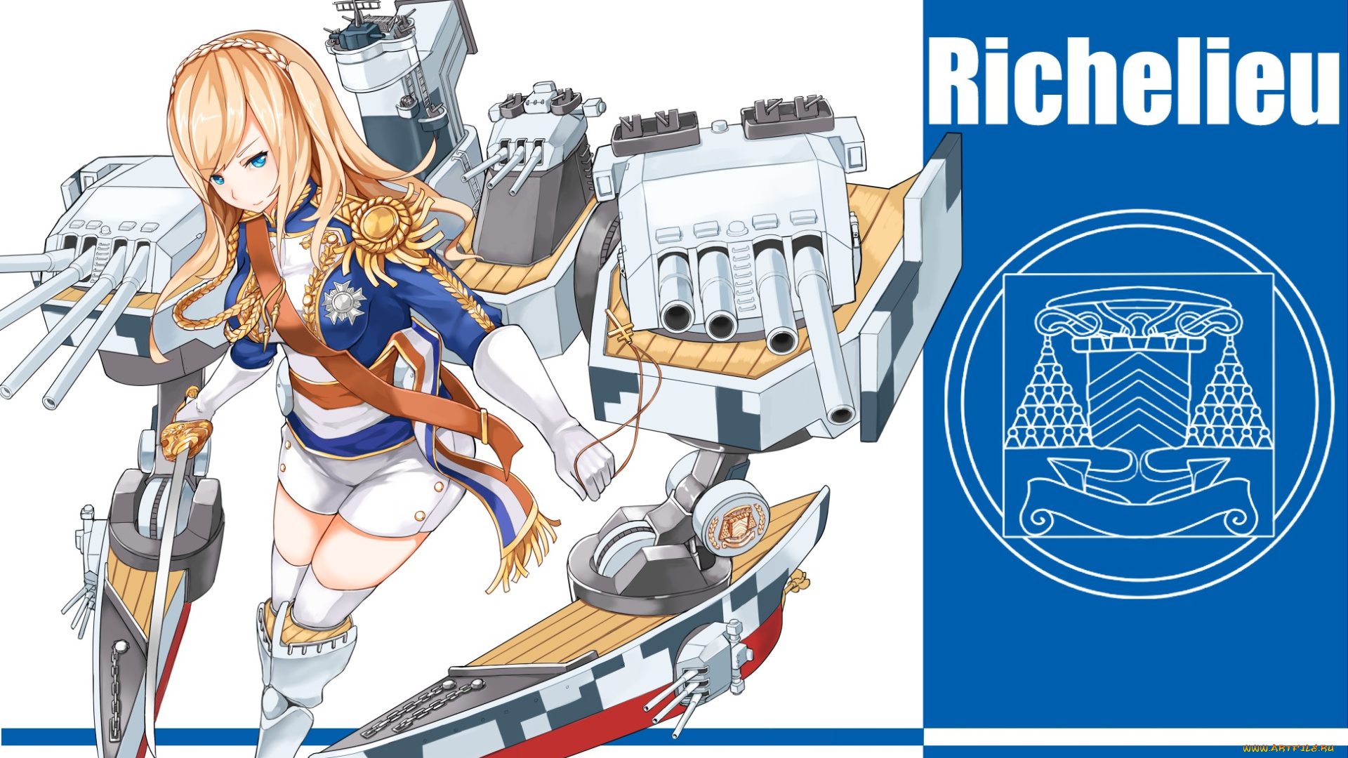 аниме, оружие, , техника, , технологии, zhanjian, shaonu, девушка, арт, richelieu