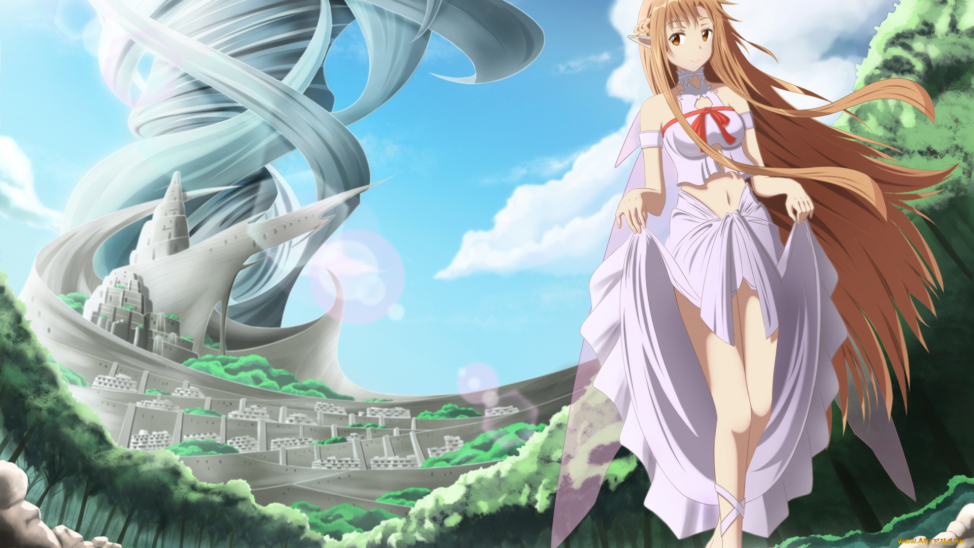 аниме, sword, art, online, асуна, yuuki, asuna, sword, art, online, дерево, идрасиль, brianchantw