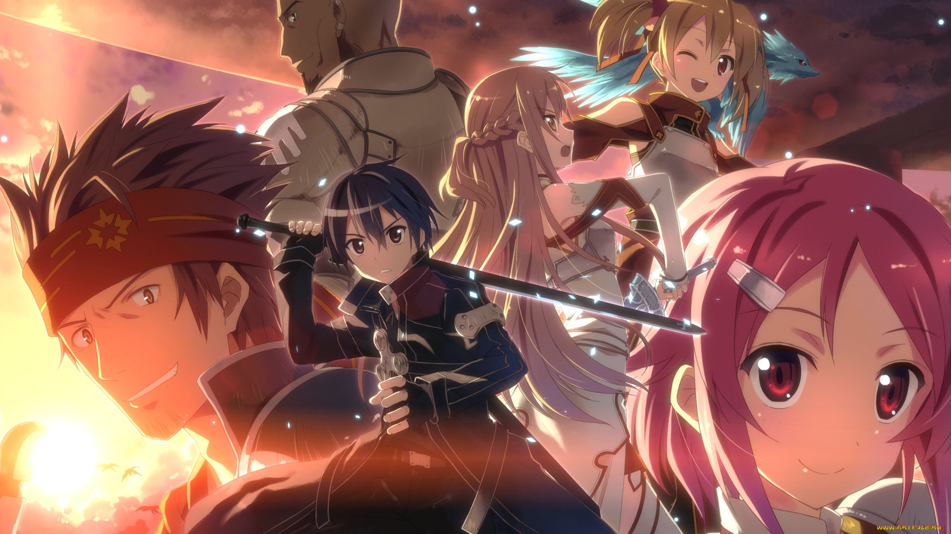 аниме, sword, art, online, sword, art, online, tsuboi, ryoutarou, shinozaki, rika, kirigaya, kazuto, ayano, keiko, andrew, gilbert, mills, мастера, меча, онлайн, yuuki, asuna, tatsuya