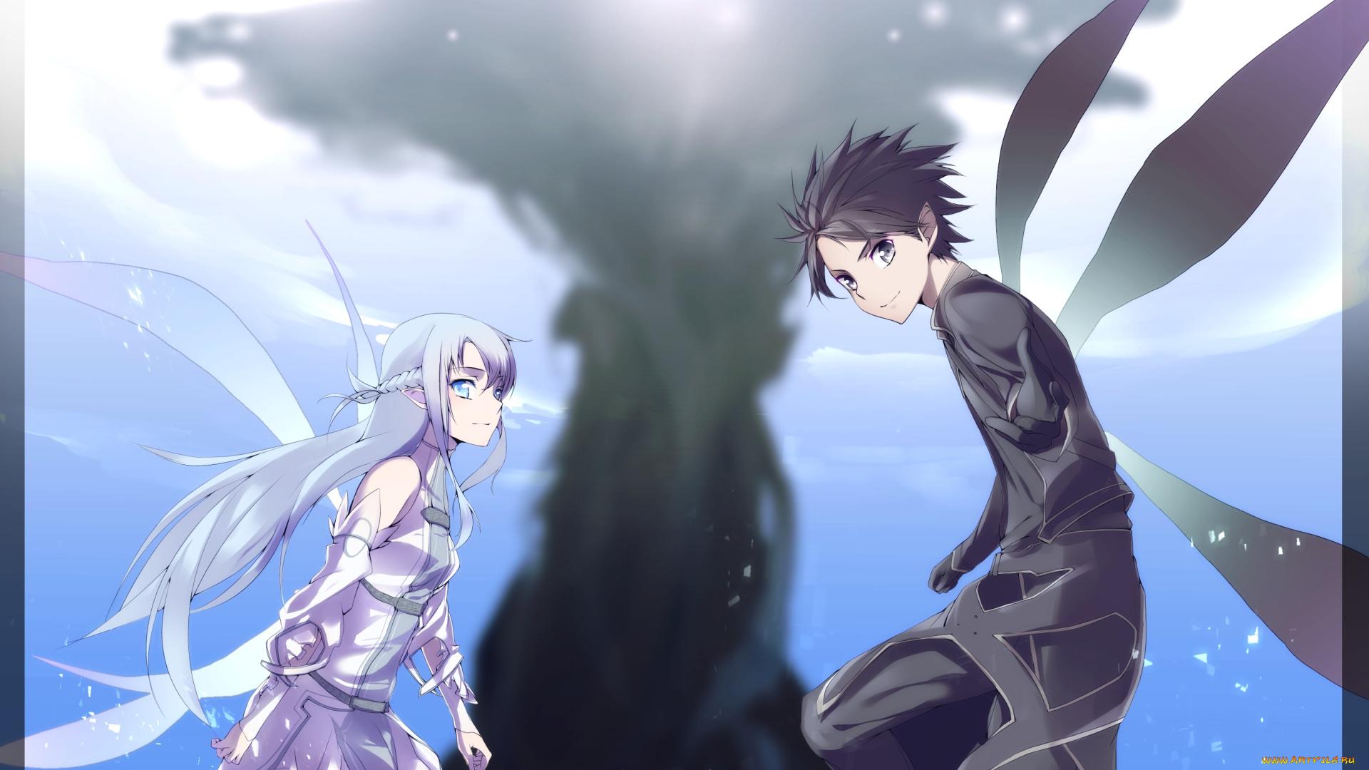 аниме, sword, art, online, takka, эльфы, кирито, асуна, kirigaya, kazuto, парень, пара, арт, yuuki, asuna, sword, art, online, девушка